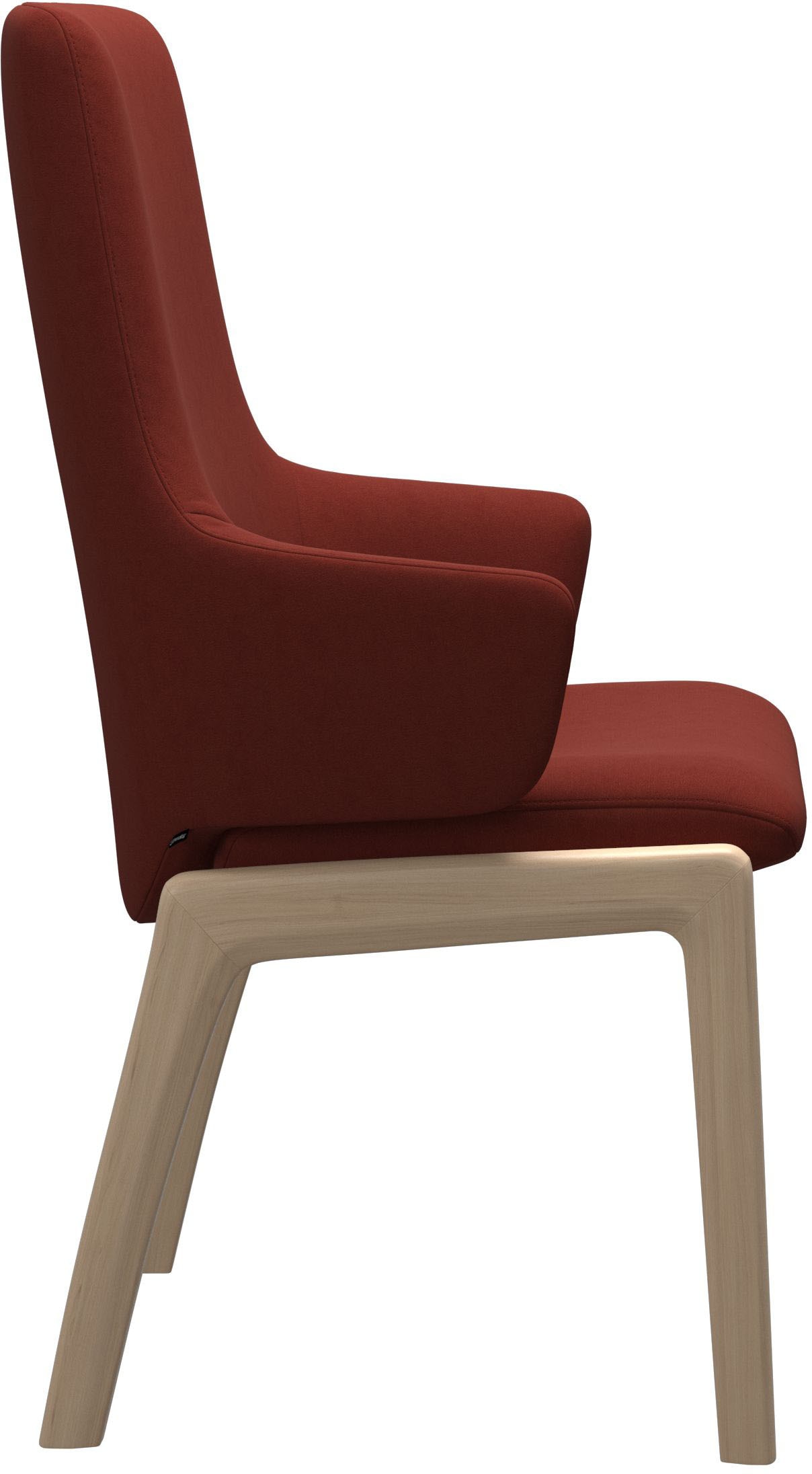 Stressless® Polsterstuhl »Laurel«, Microfaser DINAMICA, High Back mit Armlehne, Größe L, mit abgerundeten Beinen in Eiche