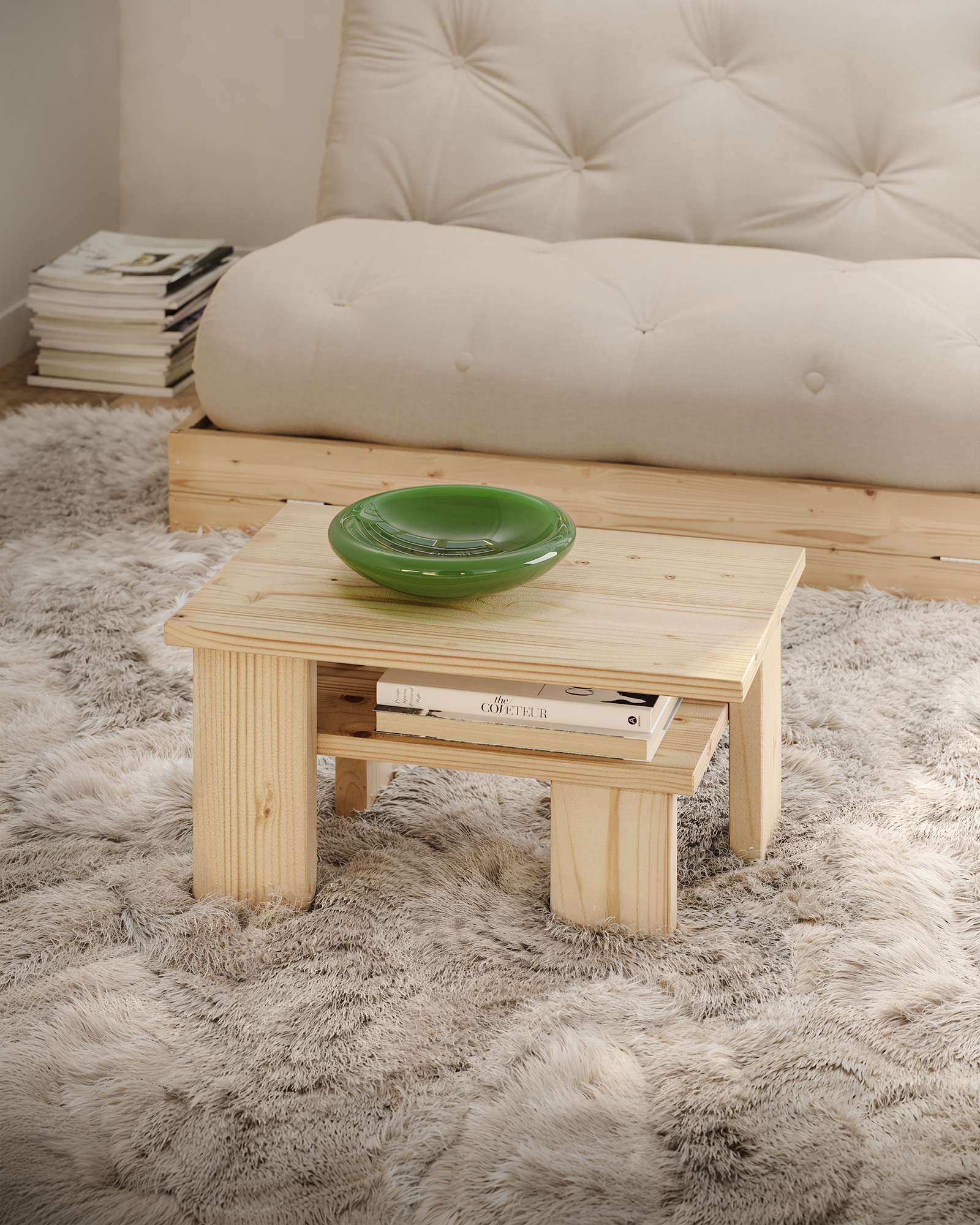 Karup Design Couchtisch »Japan Kaffeetisch kompakt, stilvoll, funktional, Made in Europe«, vielseitig einsetzbar, aus massivem FSC®-zertifiziertes Massivholz