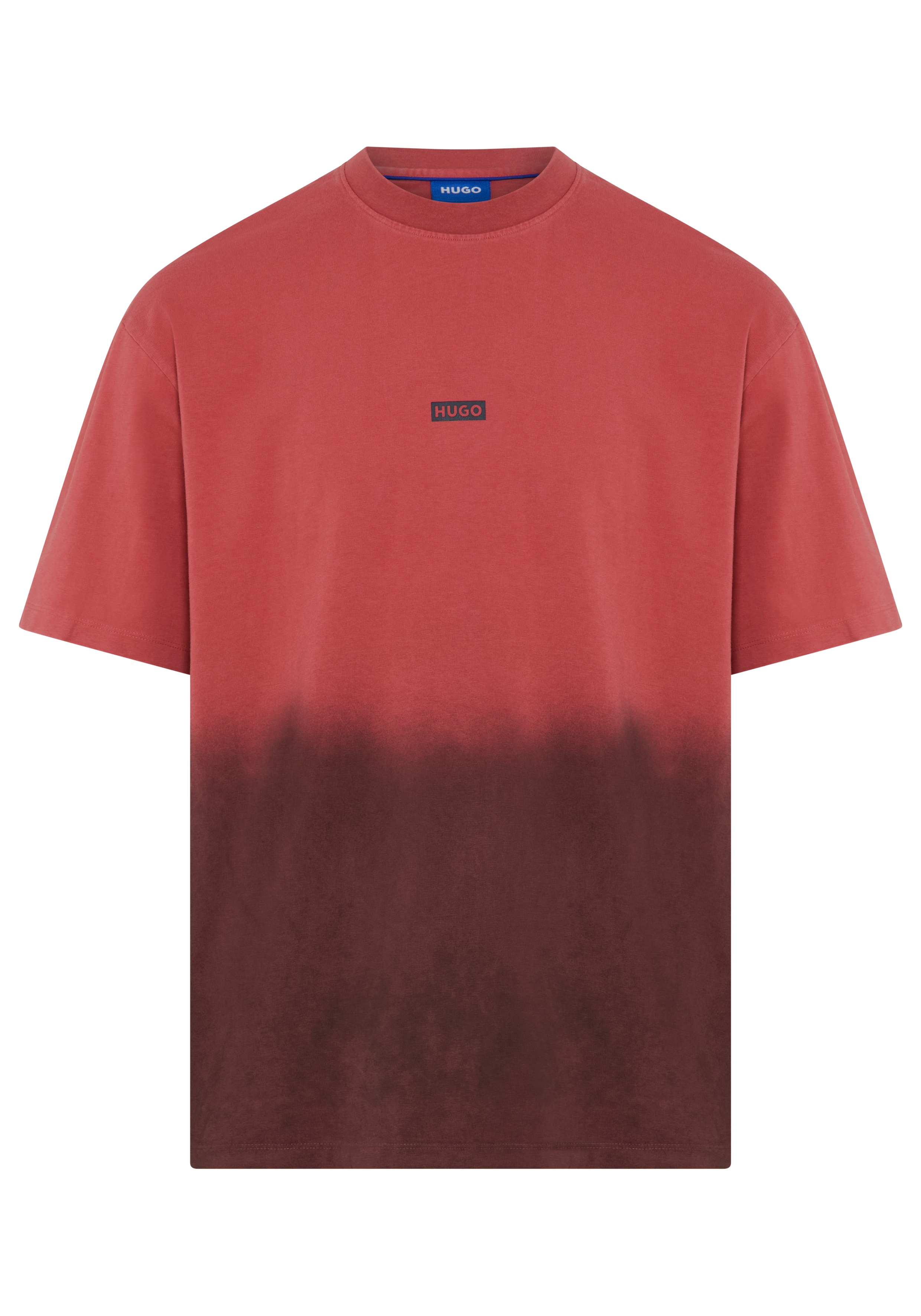 HUGO T-Shirt "Nalono F" mit Farbverlauf, Loose Fit, Rückendruck