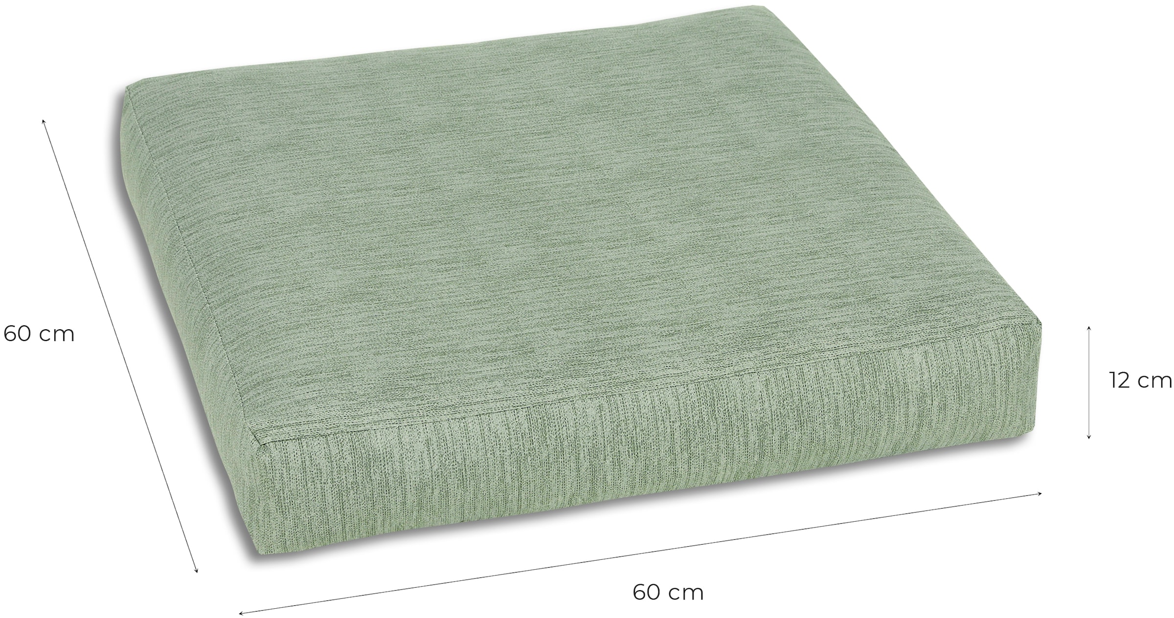 GO-DE Sitzauflage, Maße ca.: 60 cm x 60 cm x 12 cm