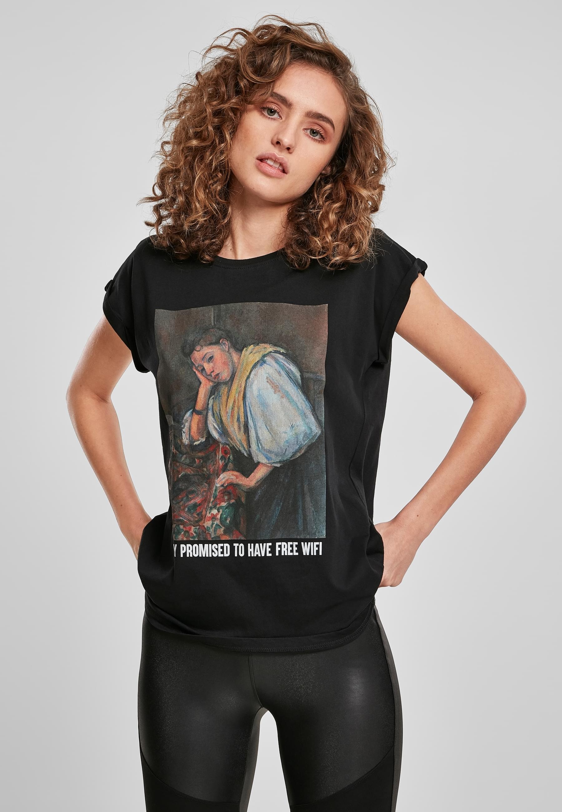 MisterTee Kurzarmshirt »MisterTee Damen Ladies No Wifi Tee«, (1 tlg.)