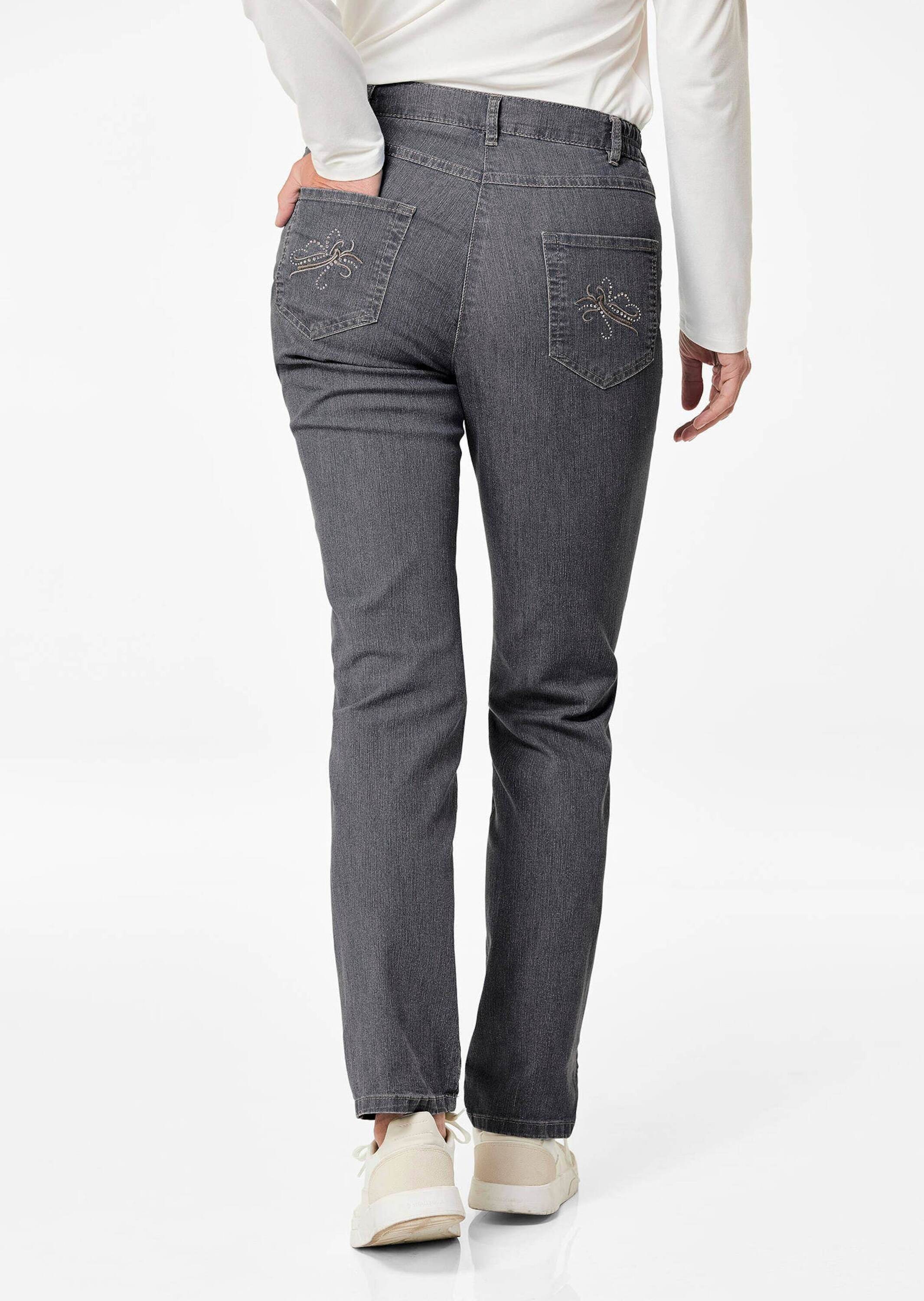 GOLDNER Stretch-Jeans »Jeanshose Carla Edel geschmückte Jeanshose Carla«