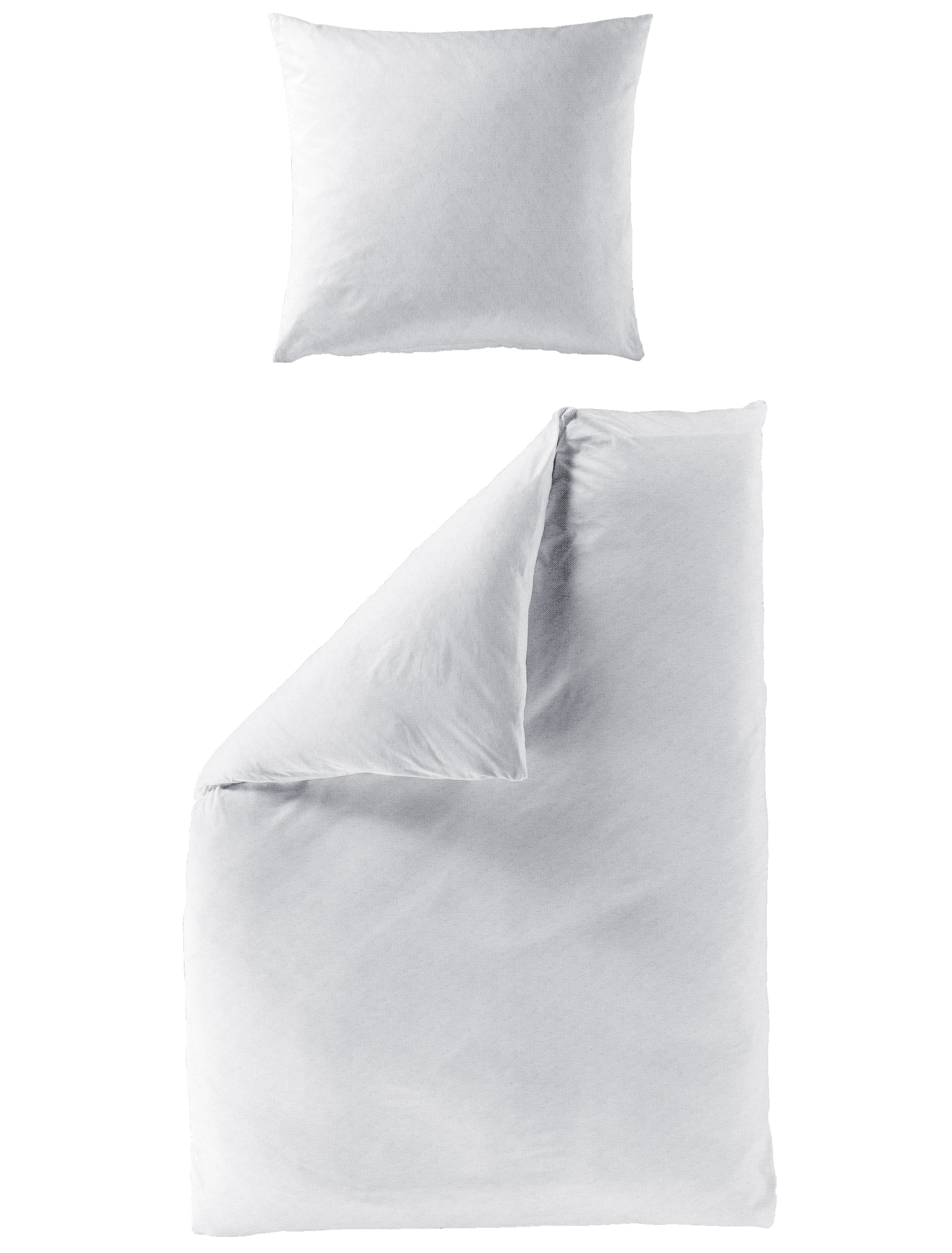 BIERBAUM Bettwäsche "Senci in 135x200 oder 155x220 cm" 2 Stk. Uni Optik mit feinem Fischgrätmuster, pflegeleicht, 100% Baumwolle