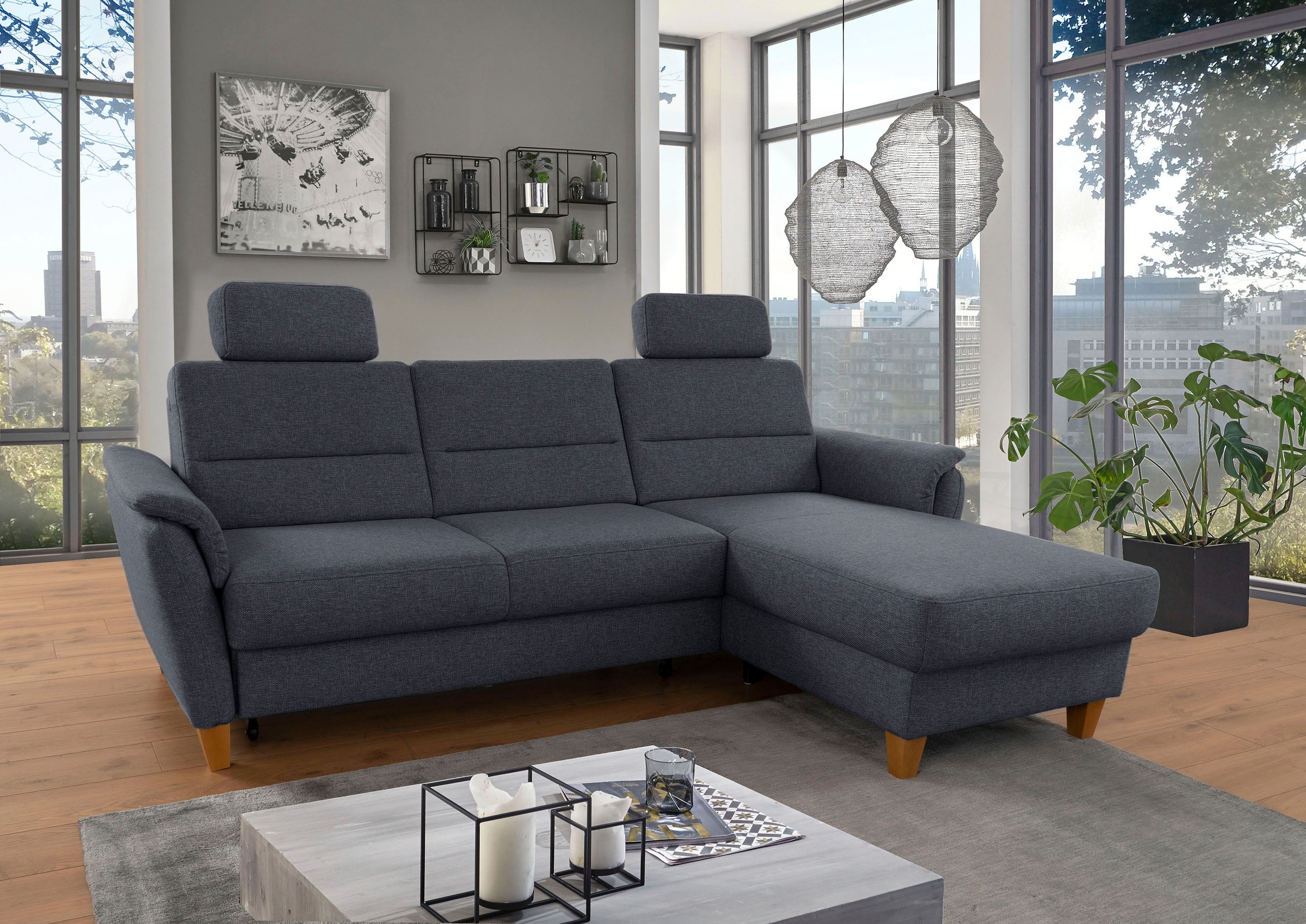 Home affaire Ecksofa "Palmera L-Form, B: 244 cm" optional Bettfunktion & Be günstig online kaufen