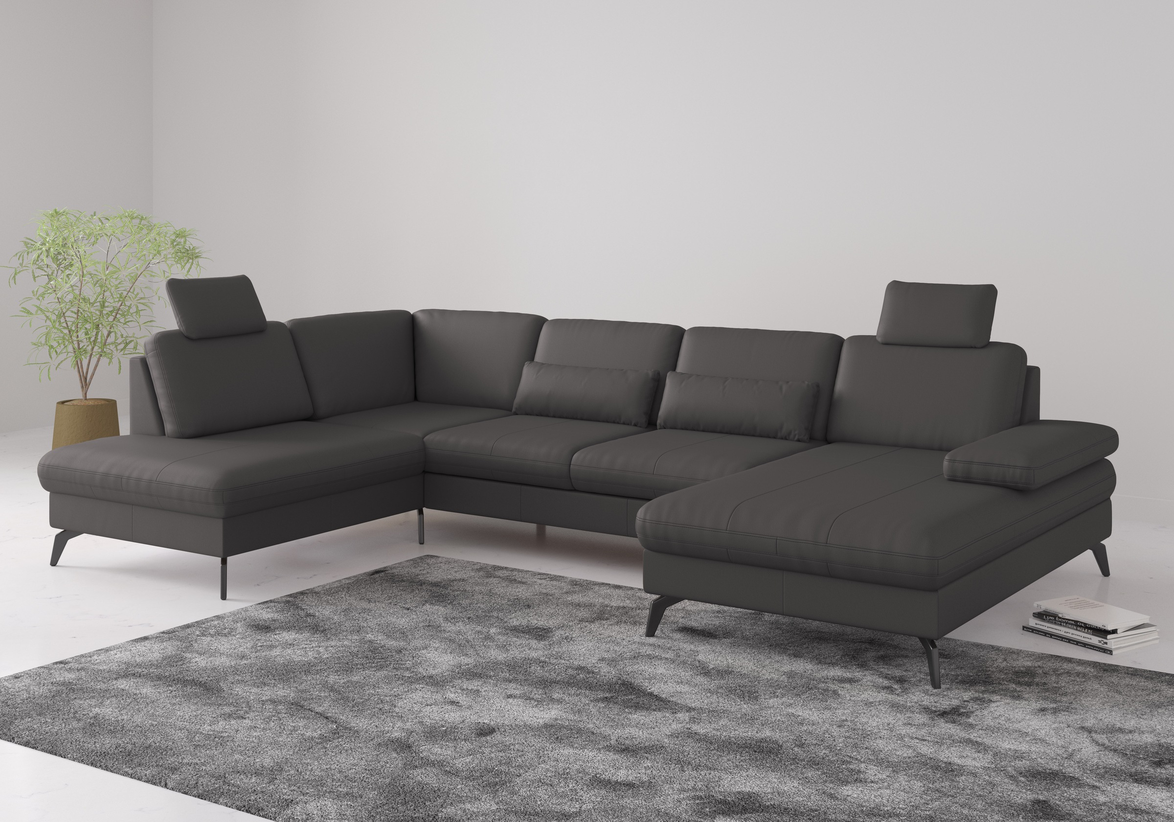 Wohnlandschaft SIT & MORE "Morris Jubi", braun (mocca), B:335cm H:82cm T:212cm, Sofas, Wohnlandschaft, wahlweise mit Armteilverstellung, Bettfunktion & Bettkasten 6