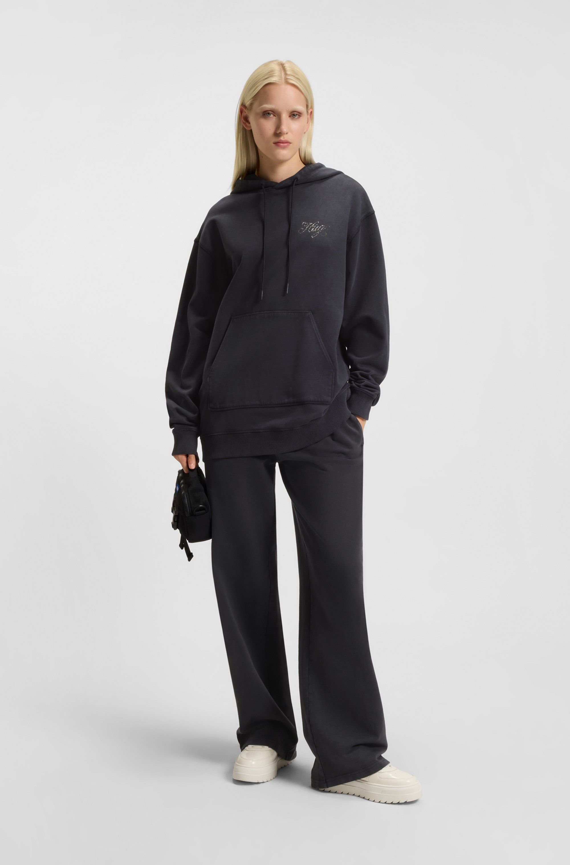 Thumbnail - HUGO Blue Hoodie "Dejandra", Oversized Fit, Strassapplikation auf dem Rücken