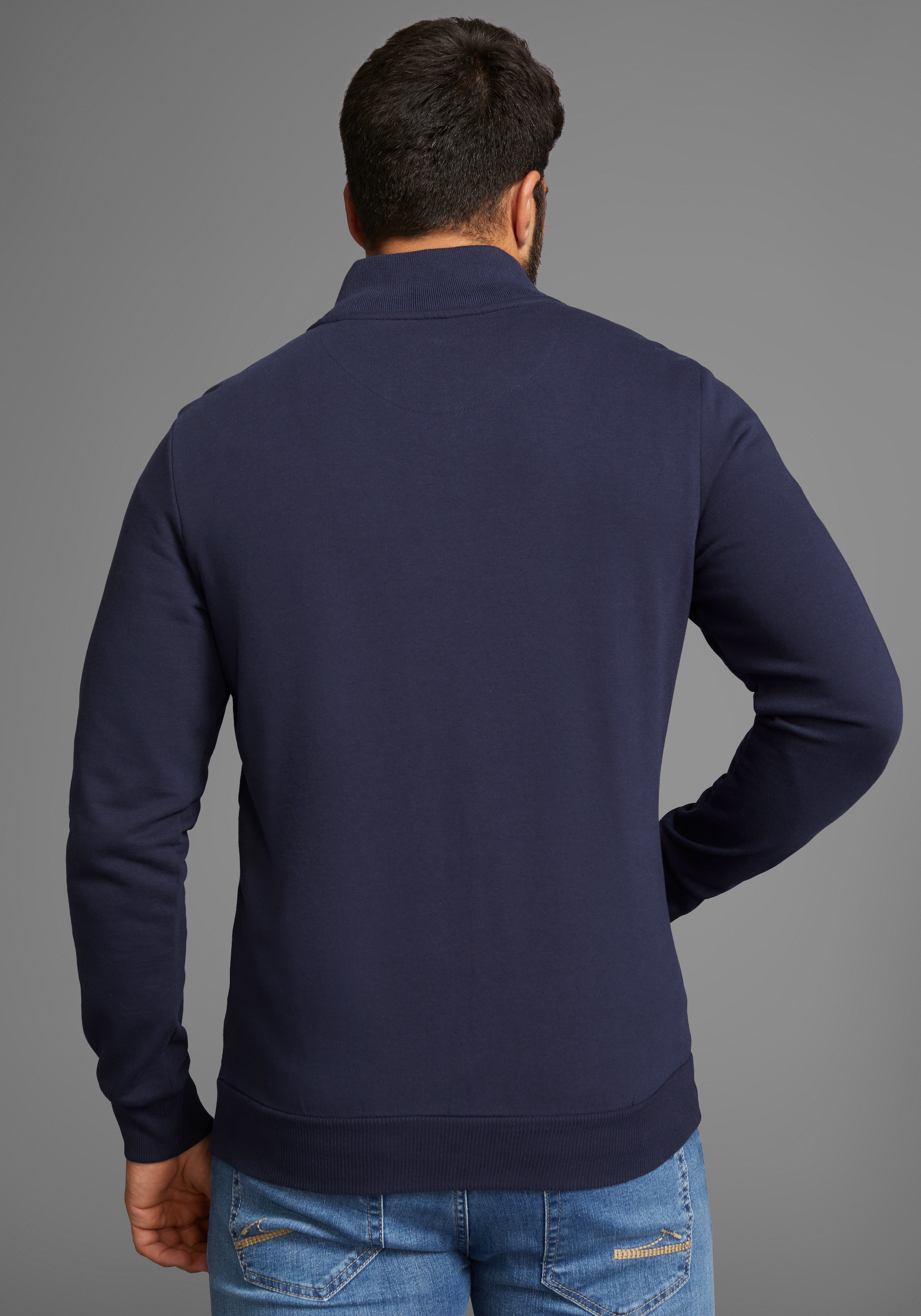 DELMAO Sweatshirt, mit Henley Kragen und Seitentaschen - NEUE KOLLEKTION