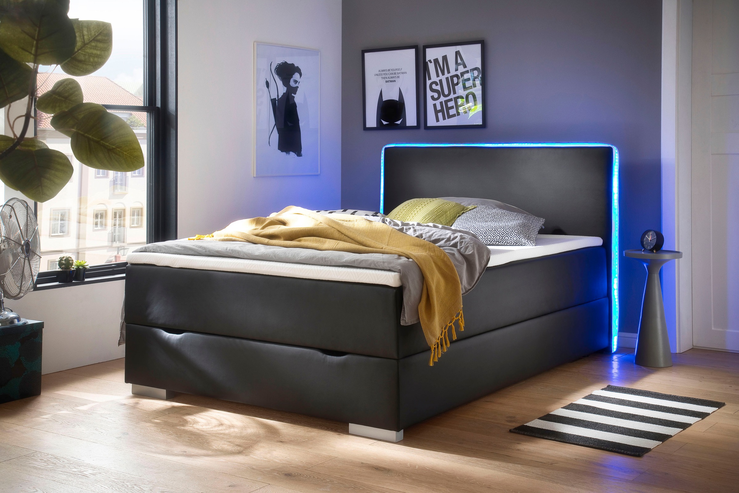 meise.möbel Boxspringbett, mit laufendem LED-Lichtband im Kopfteil