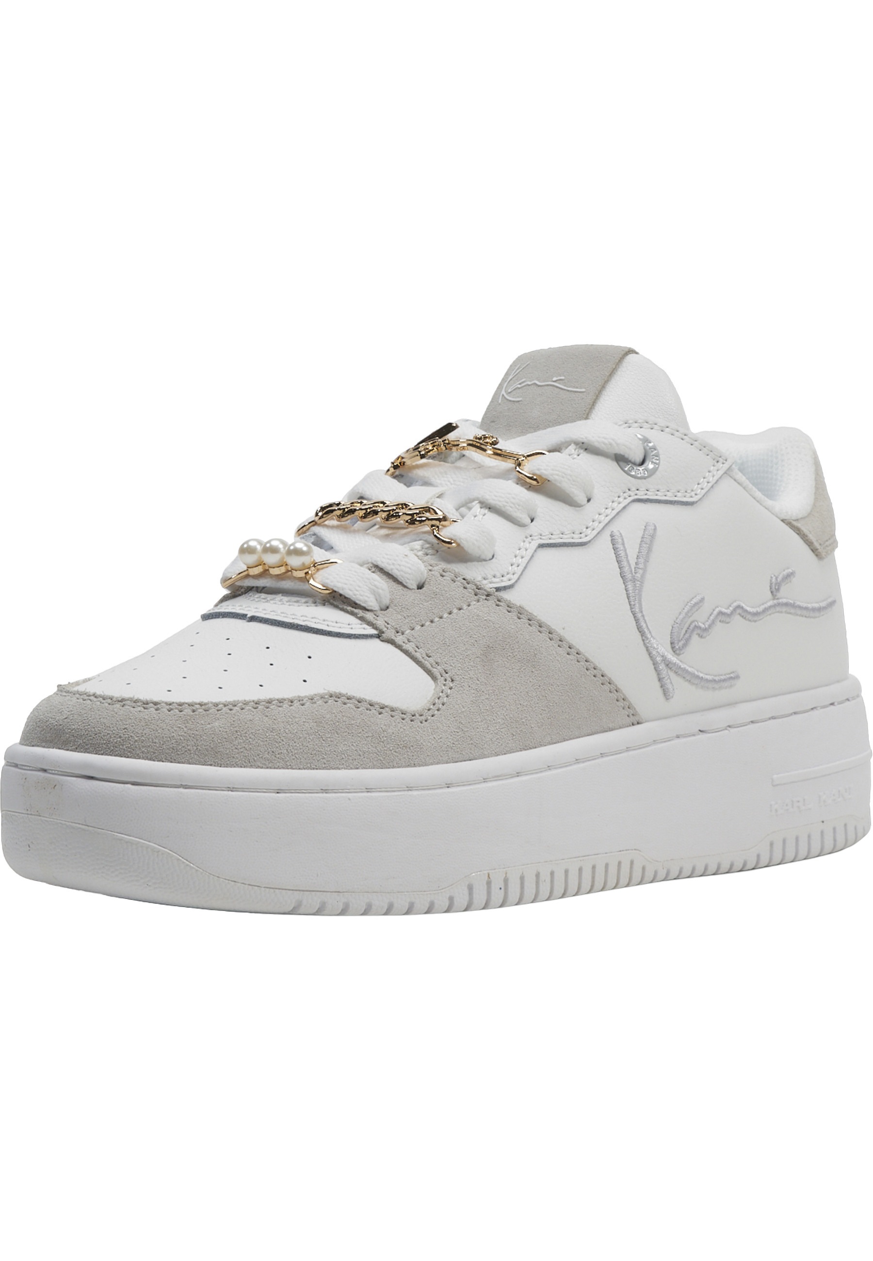 Trainingsschuh KARL KANI "Karl Kani Kids 89 UP LOGO PRM Schuhe", Damen, Gr. 40, weiß, grau, Leder, Schuhe 2