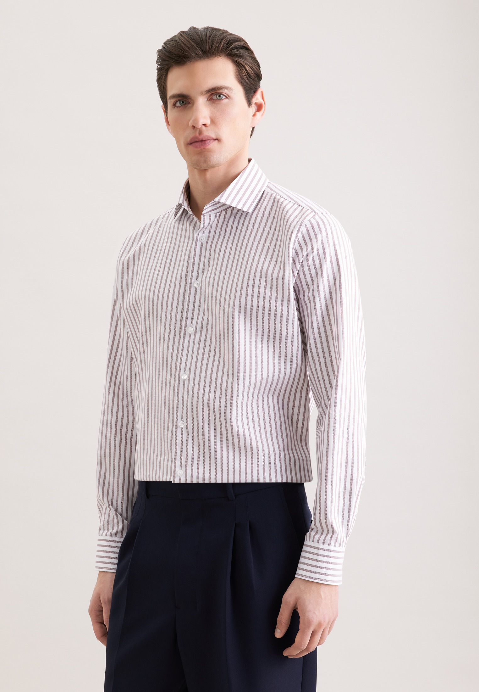 seidensticker Businesshemd "Schwarze Rose" Shaped 1/1 Kentkragen Gestreift günstig online kaufen