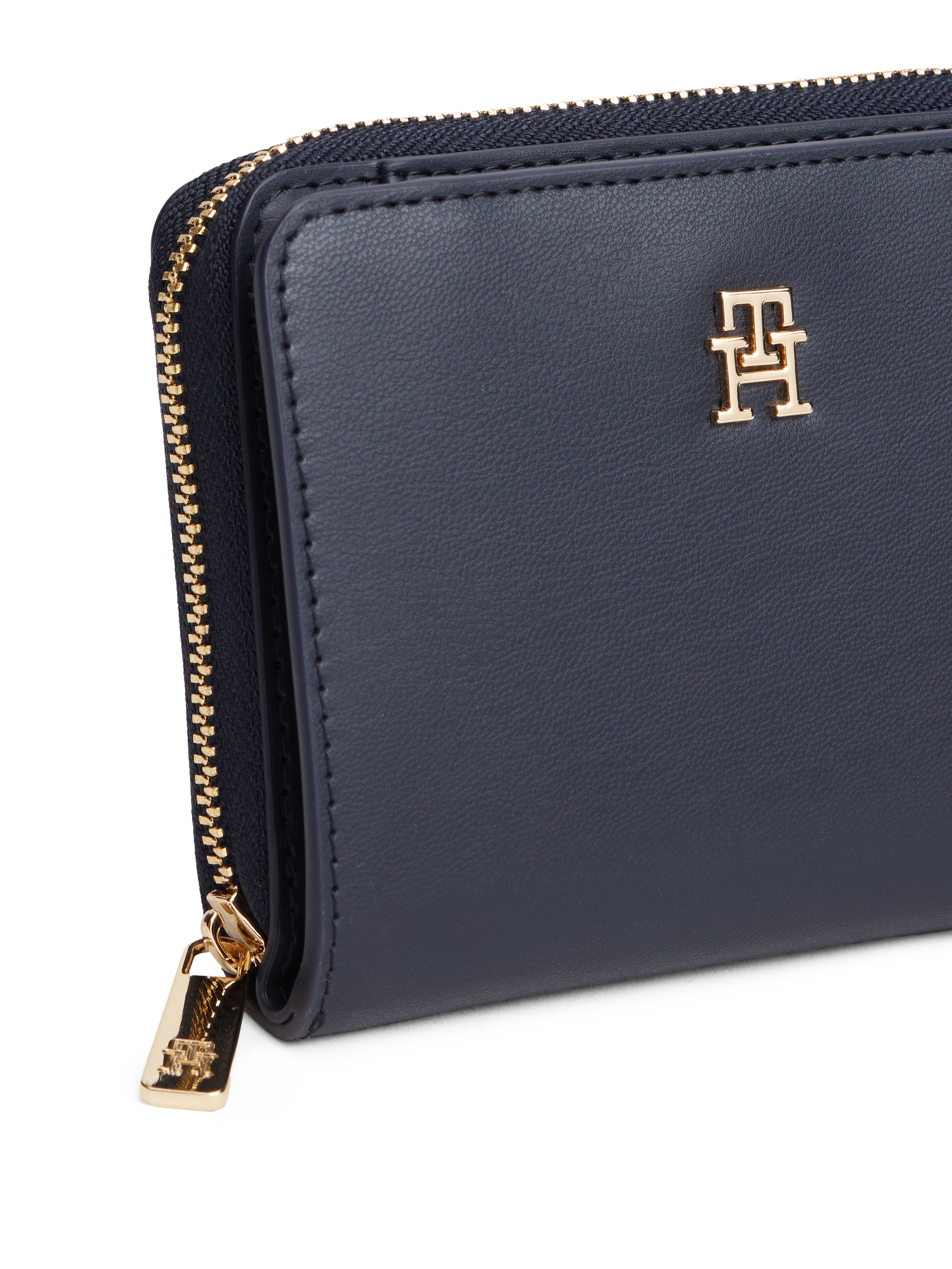 Tommy Hilfiger Geldbörse »TH ICON MED ZA FLAP«, Damen Geldbeutel, Portemonnai mit edlem TH-Logoemblem