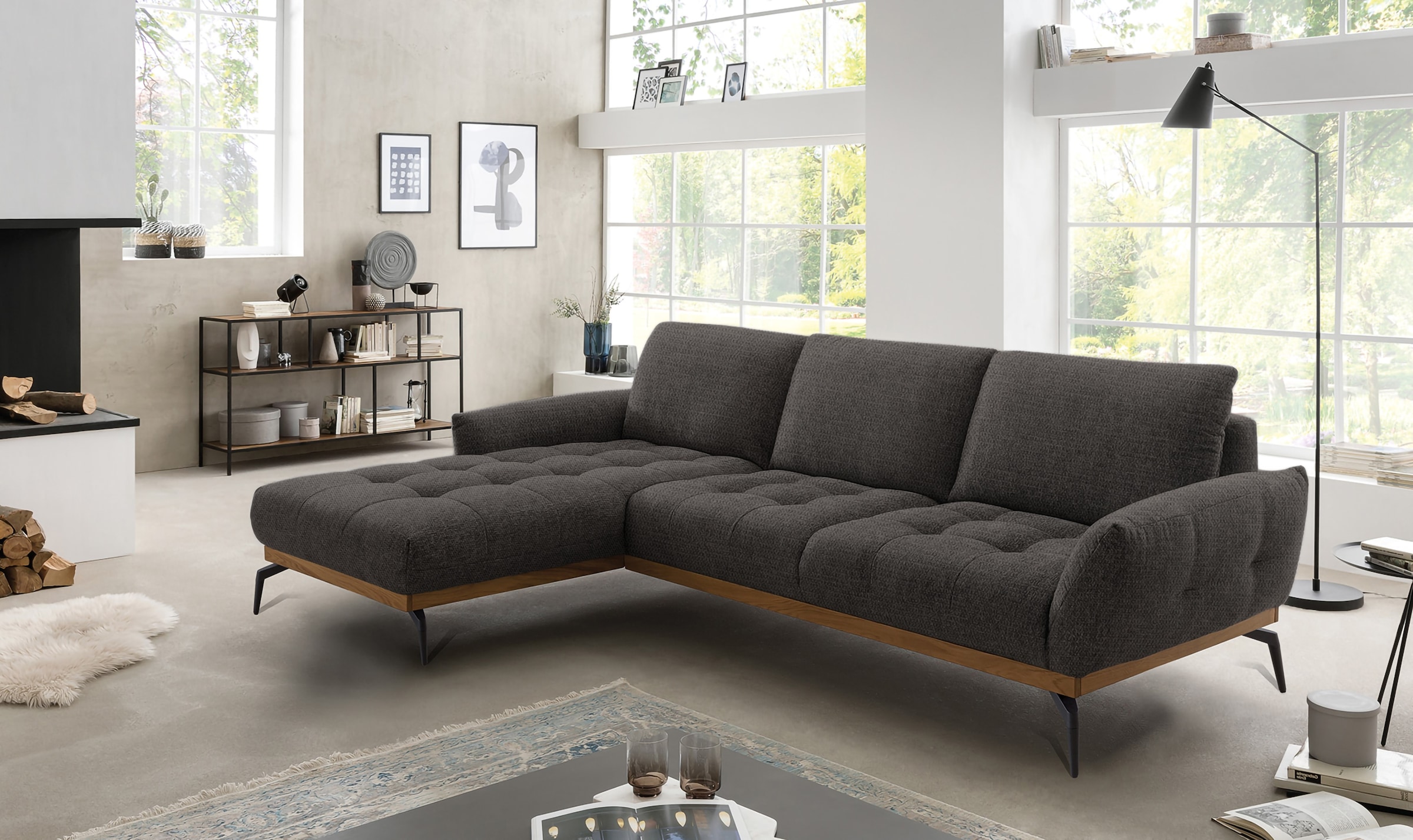 exxpo - sofa fashion Ecksofa »NICEA, erstklassiger Sitzkomfort, tolle Detailverarbeitung«, In hochwertiger Verarbeitung und ergonomische Sitzposition