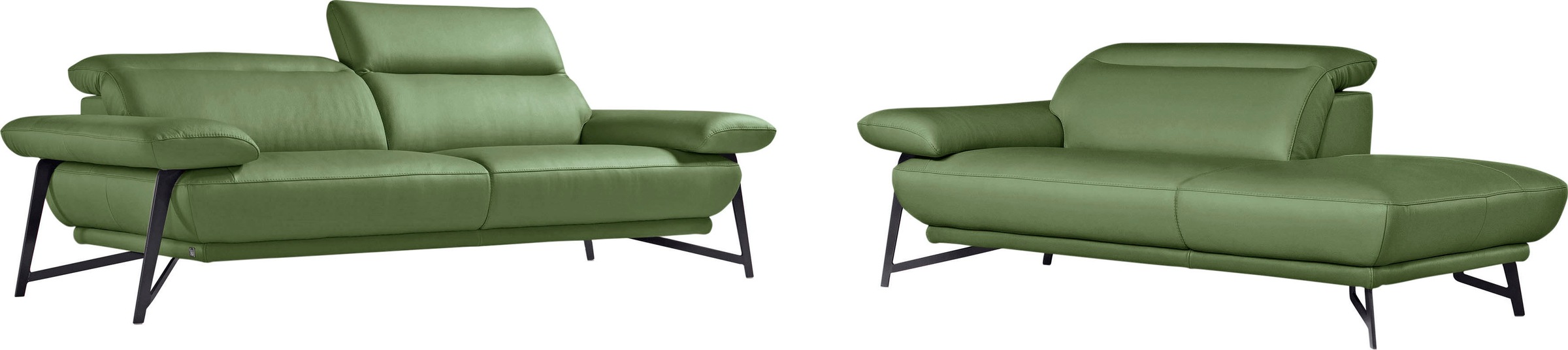 Egoitaliano Polstergarnitur »Anais, Design mit hohem Sitzkomfort für mehr Bequemlichkeit«, Set: bestehend aus Sofa und Ottomane, inkl. Kopfteilverstellung