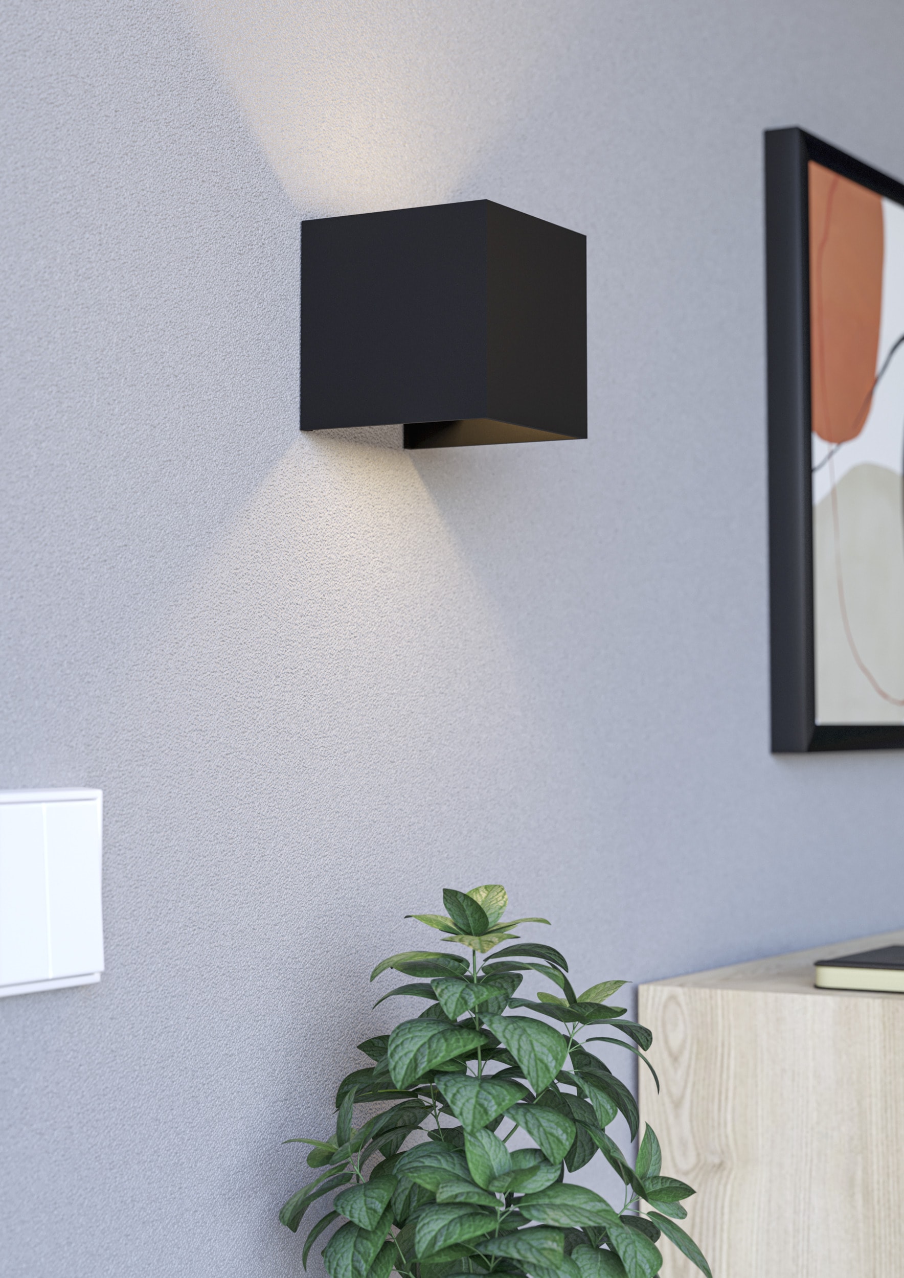 EGLO Wandleuchte »RINCINE Wandlampe - Kunststoff - LED - 2,2W - IP44« LED-Modul 1 Stk. Neutralweiß Außenbeleuchtung, Außenwandleuchte, Terrasse, L10 x H10 x AL10 cm