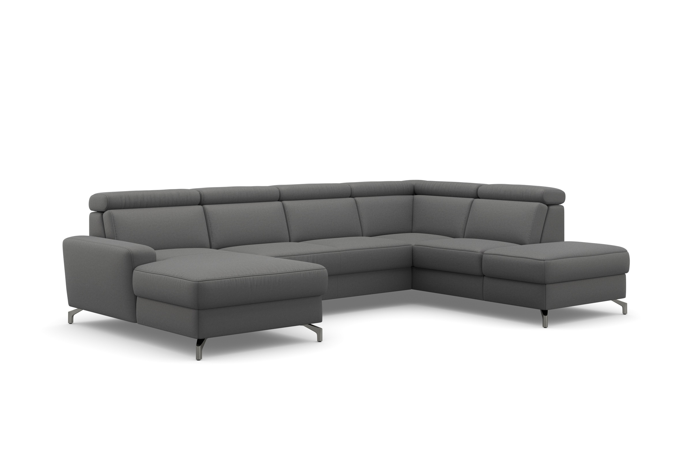 sit&more Wohnlandschaft »Scarlett U-Form«, inklusive Kopfteilverstellung, wahlweise mit Bettfunktion, Bettkasten