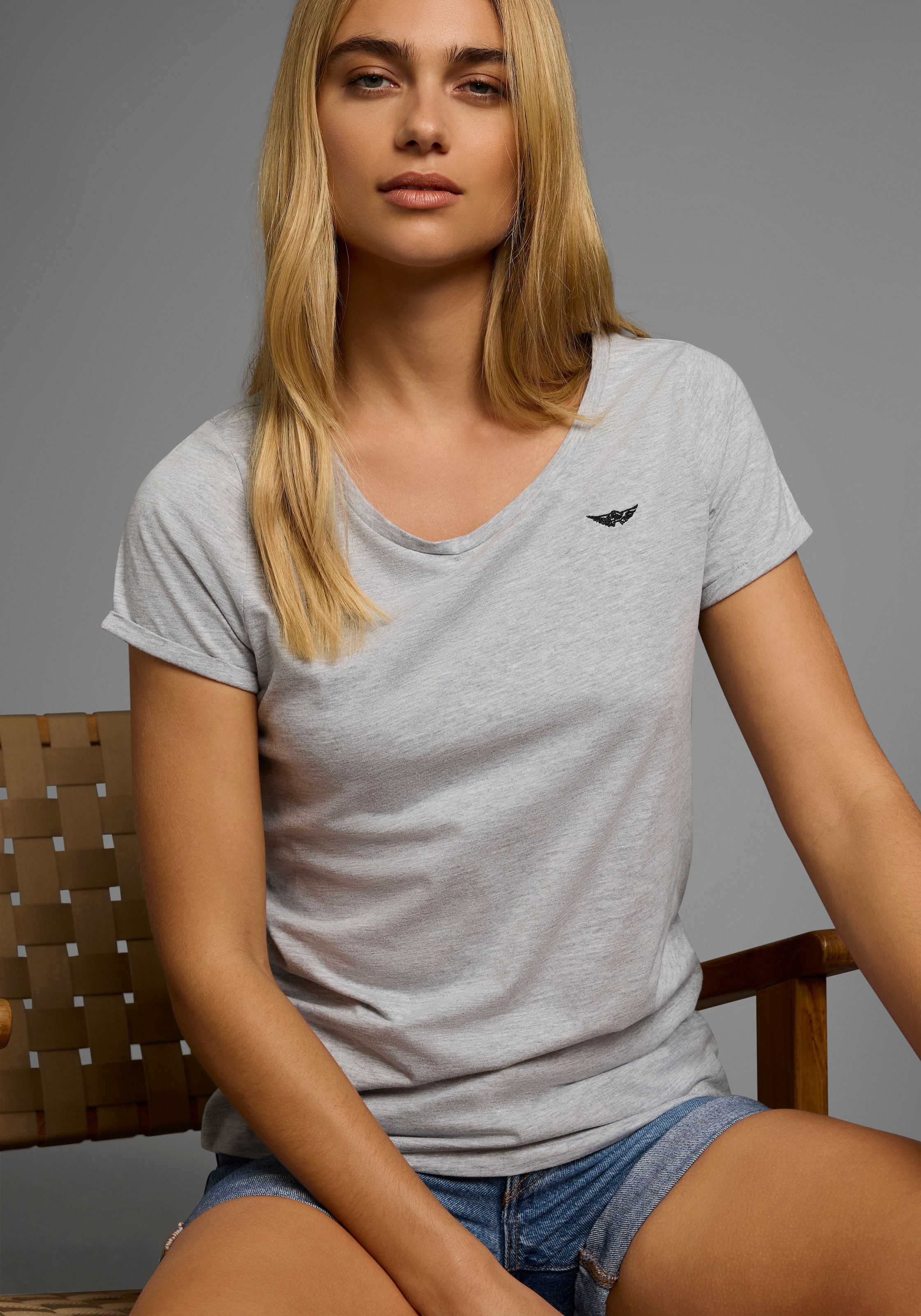 Arizona T-Shirt, Kurzarm, figurbetont, Basic-Stil, aus Baumwollmischung