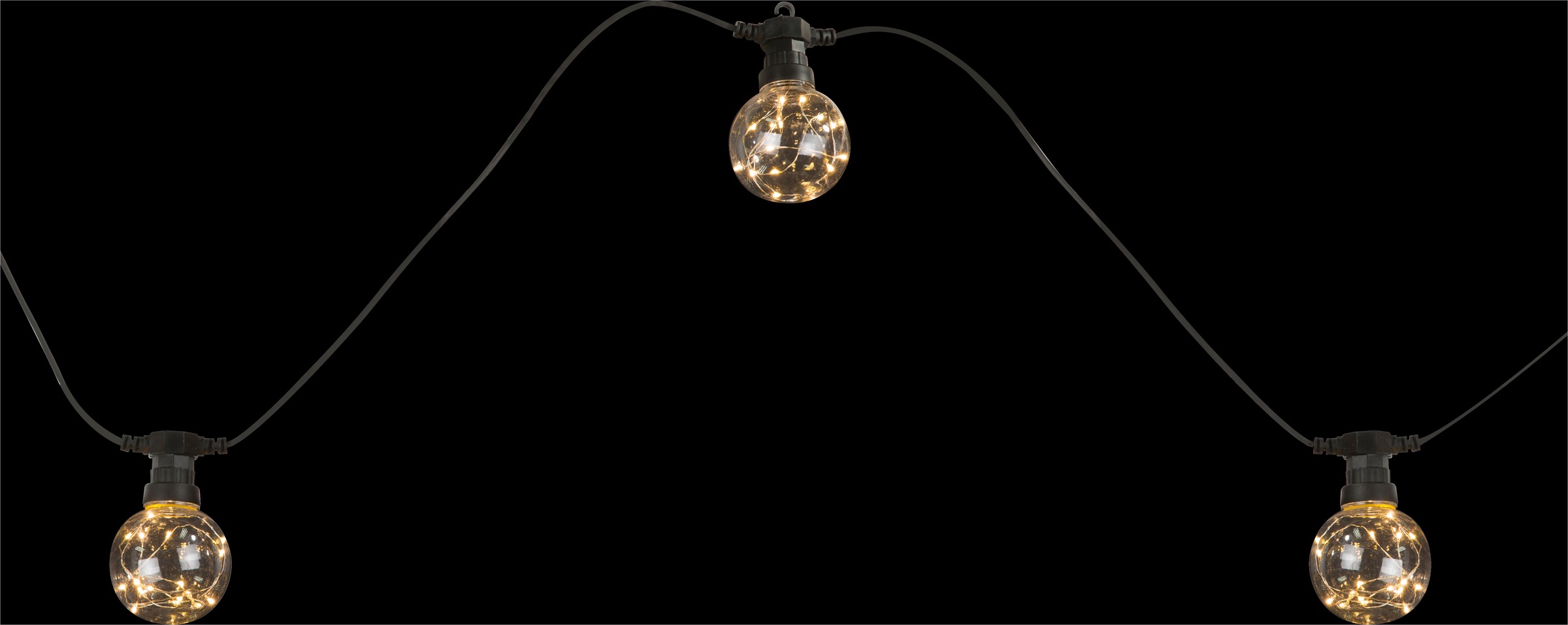 GLOBO LIGHTING LED-Lichterkette »ALMAGA«, Kette/10 Leuchtmittel/2700K/schwarz/Deko