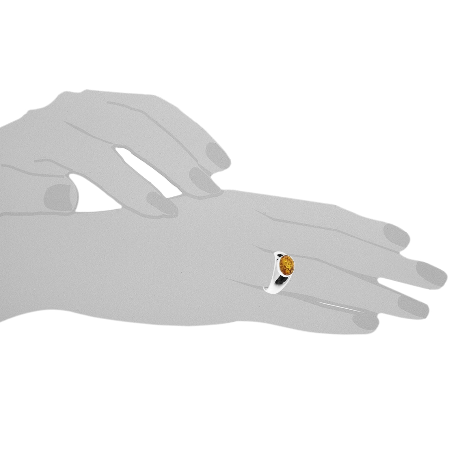 OSTSEE-SCHMUCK Fingerring »- Melle - Silber 925/000 - Bernstein«