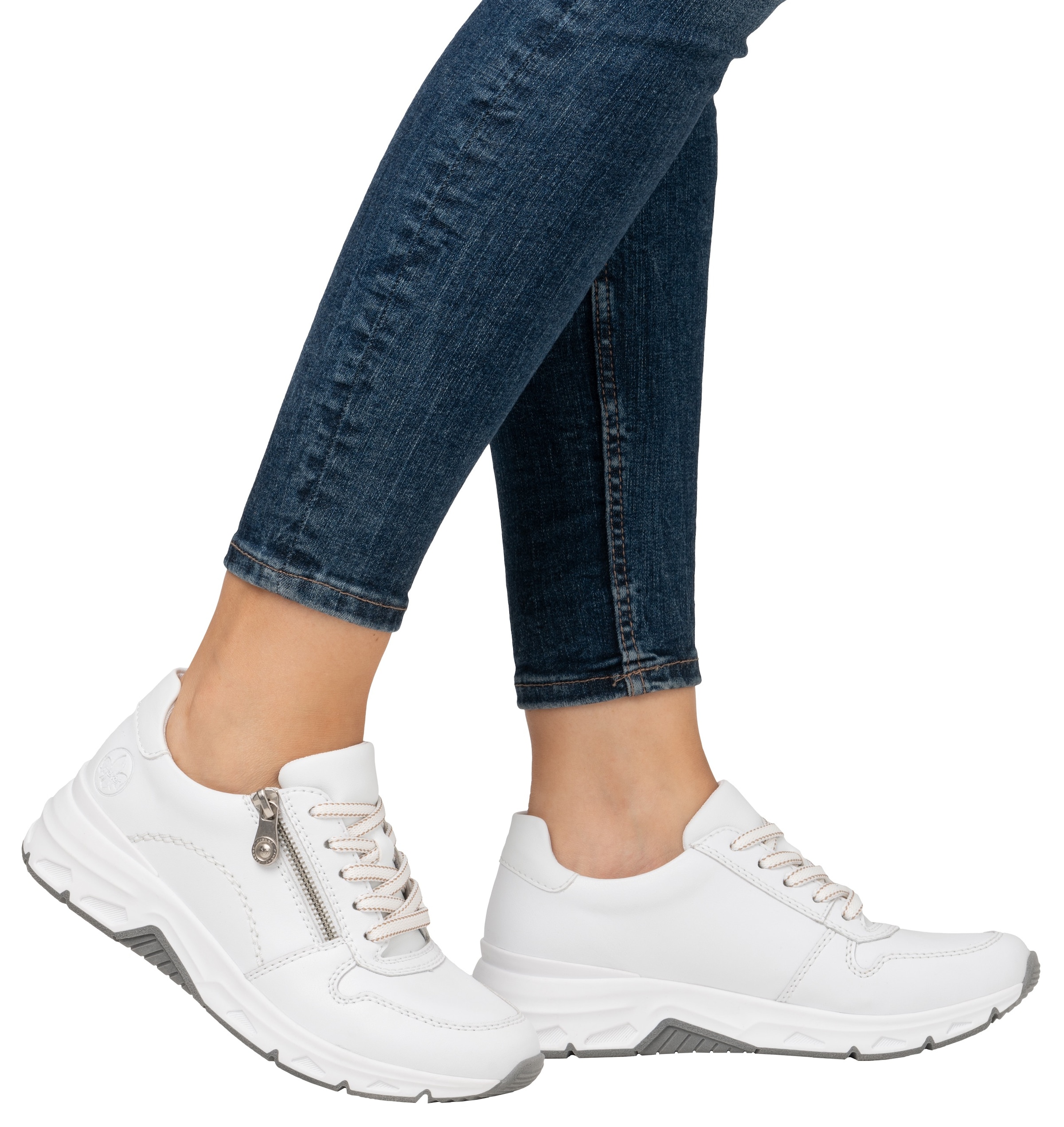 Rieker Sneaker, mit seitlichem Reißverschluss, Freizeitschuh, Halbschuh, Schnürschuh