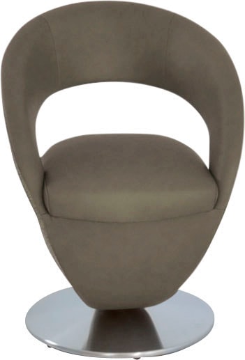 K+W Komfort & Wohnen Esszimmerstuhl "Wave, Drehstuhl" () Design-Drehstuhl, Drehteller in Metall edelstahloptik, Farbkombination