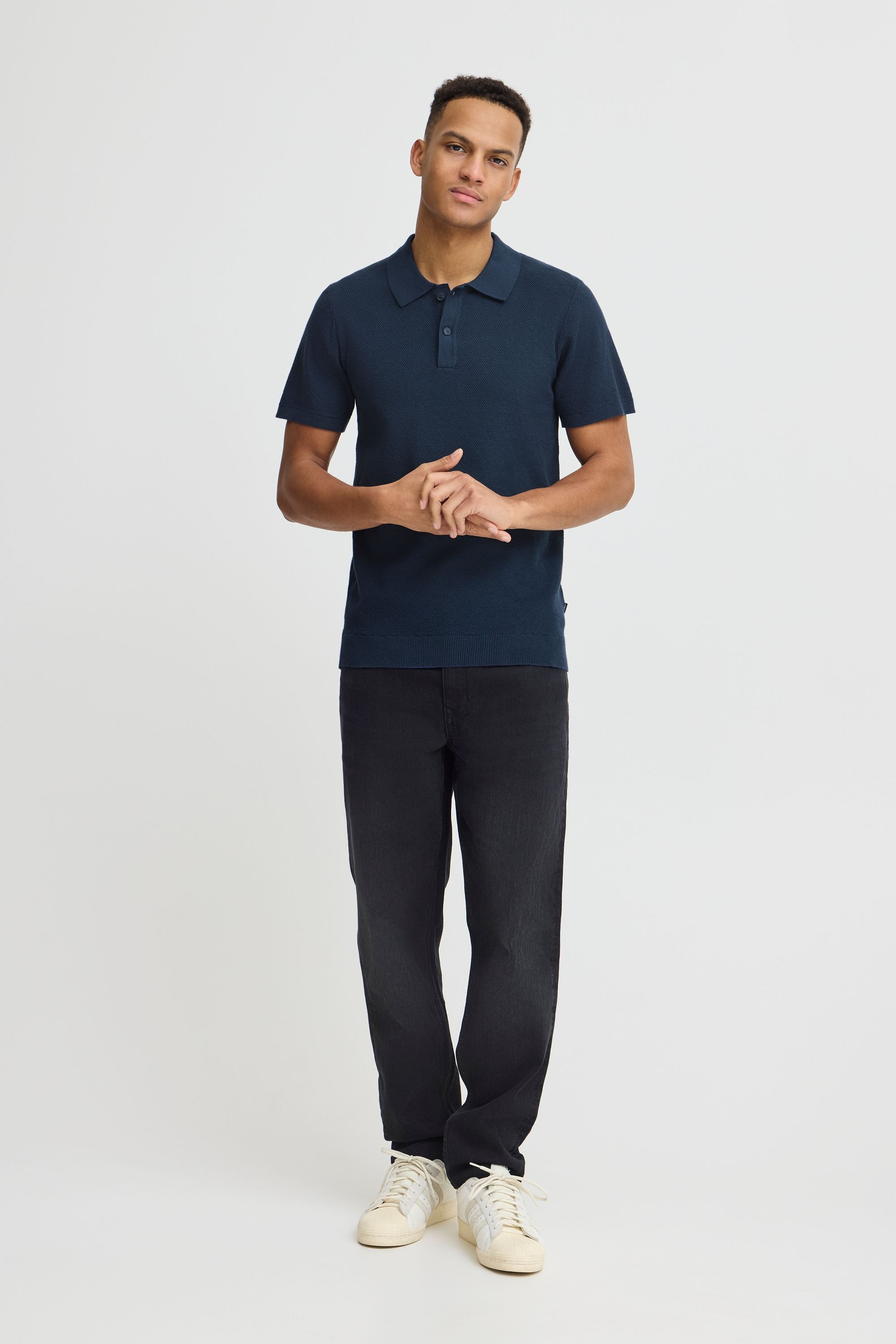 Poloshirt BLEND "Poloshirt BHALK", Herren, Gr. XL, blau (marineblaus), Obermaterial: 100% Baumwolle CO., Shirts 2