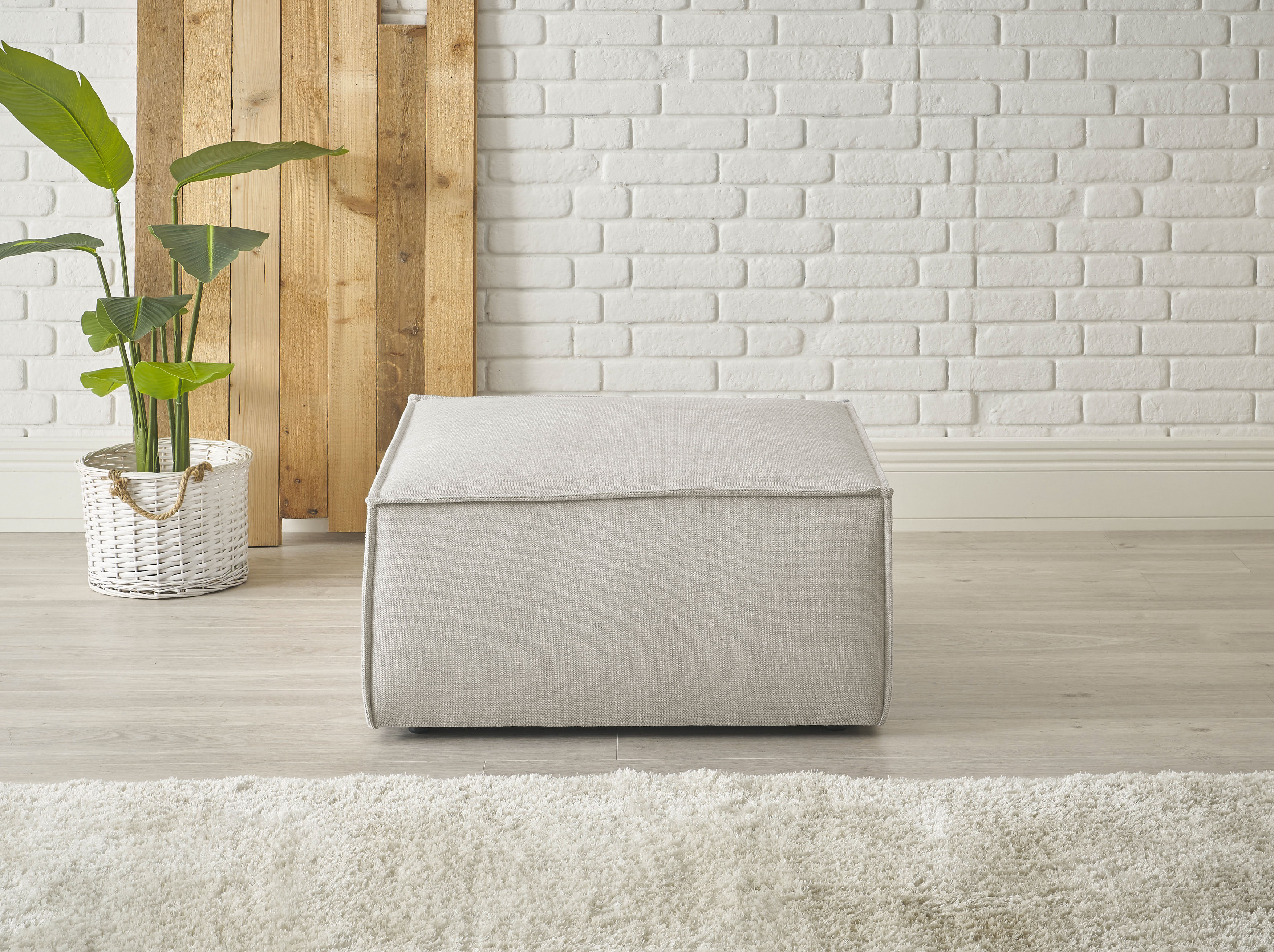 OTTO home Hocker "FINNLEY Struktur fein, Polsterhocker kombinierbar m. der Serie FINNLEY" passend zum Loveseat der Serie Finnley