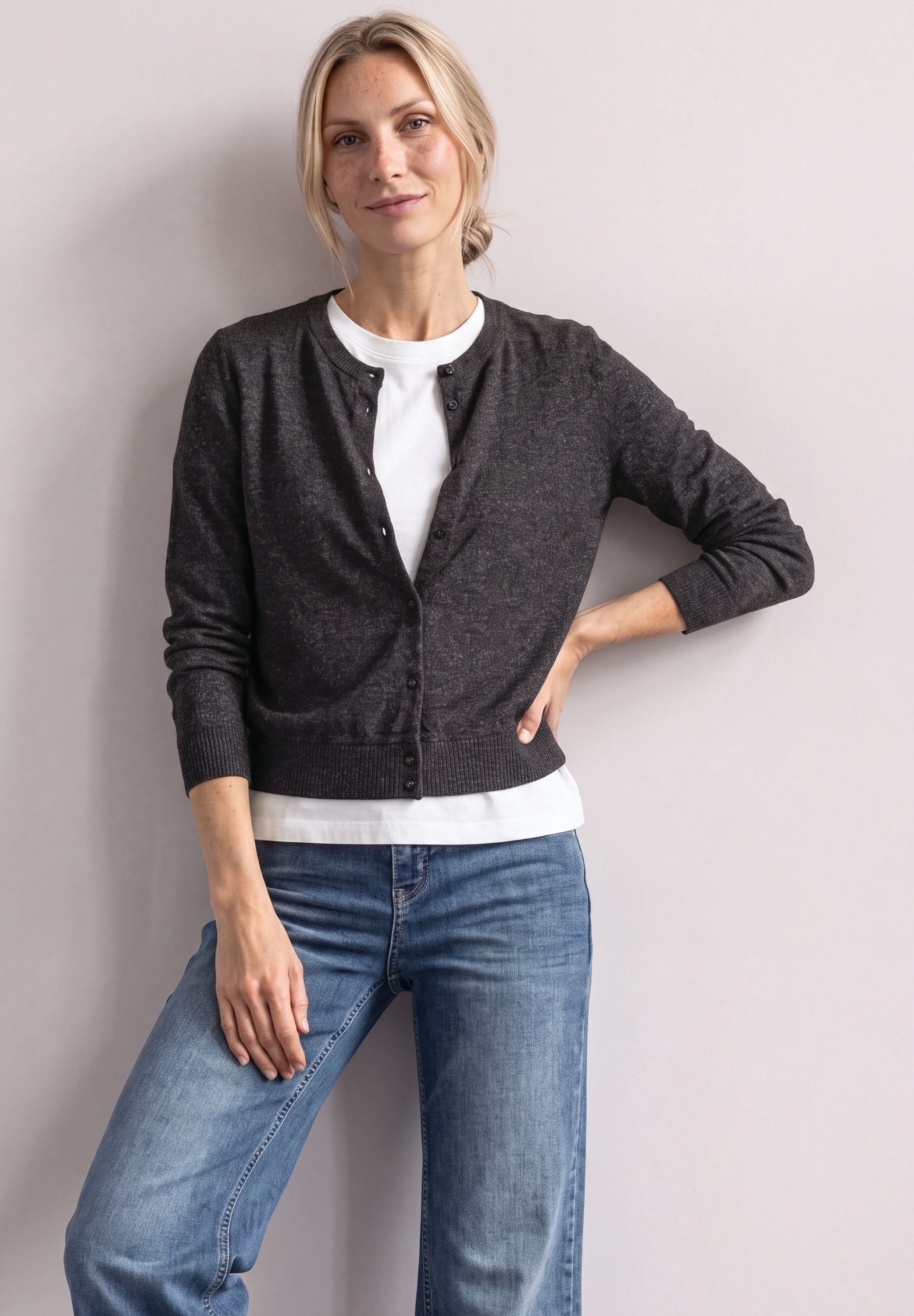 STREET ONE Cardigan aus softem Materialmix