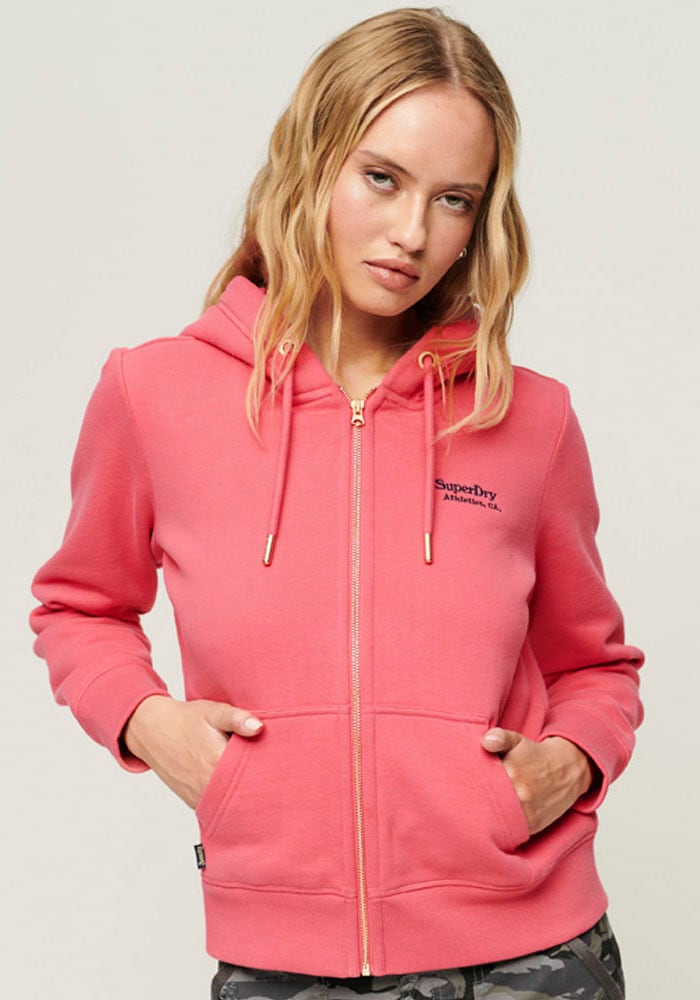 Superdry Kapuzensweatjacke "ESSENTIAL LOGO ZIP HOODIE", mit Logostickerei