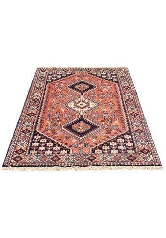 Wollteppich »Yalameh Medaillon Blu scuro 144 x 100 cm«, rechteckig