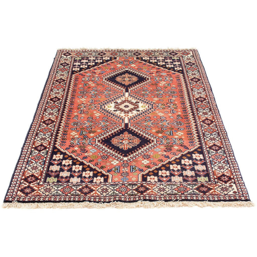 morgenland Wollteppich »Yalameh Medaillon Blu scuro 144 x 100 cm«, rechteckig