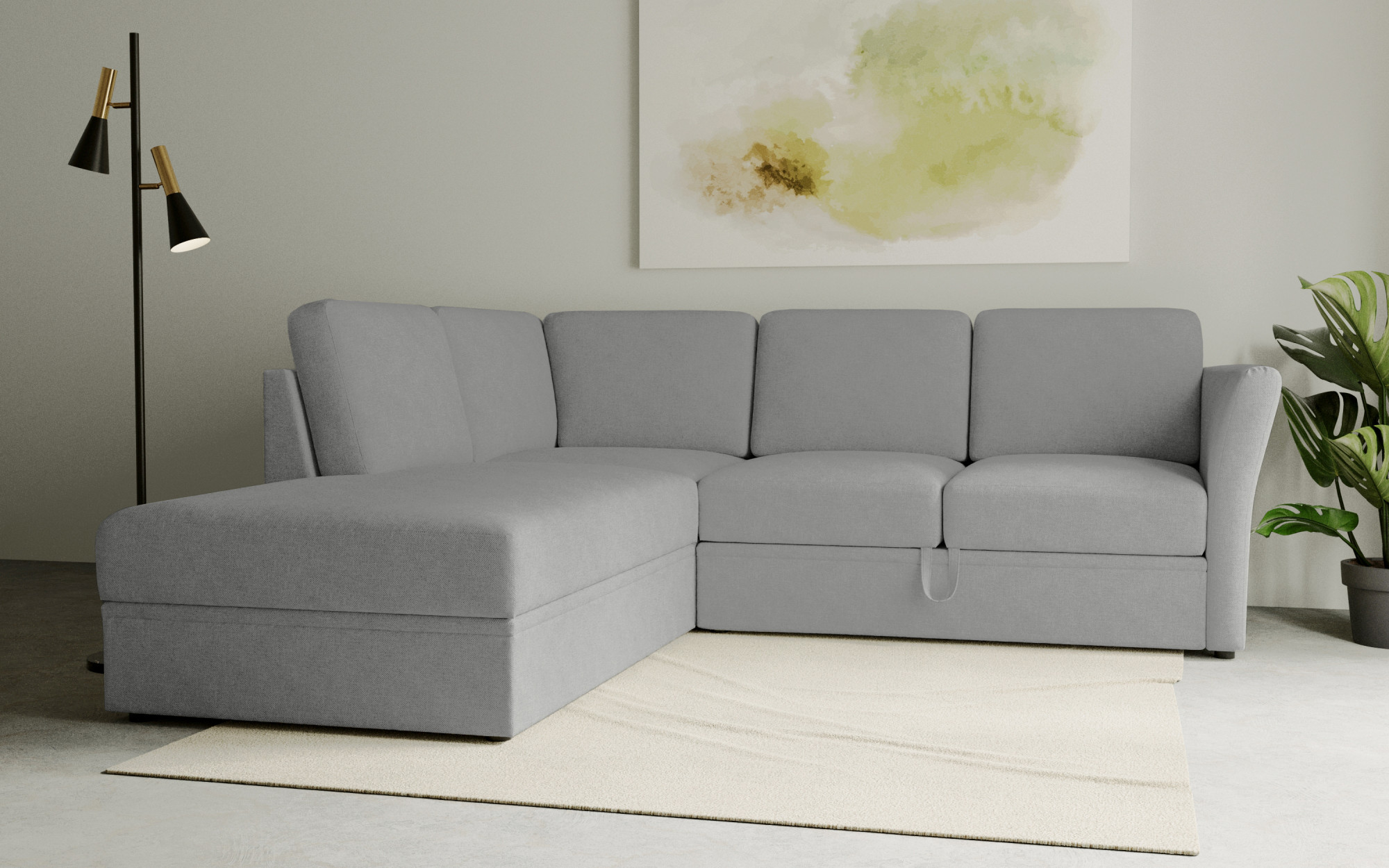 OTTO home Ecksofa "Lavars, L-Form, Schlafsofa" mit Bettfunktion und Stauraum, in zwei verschiedenen Bezugsqualitäten
