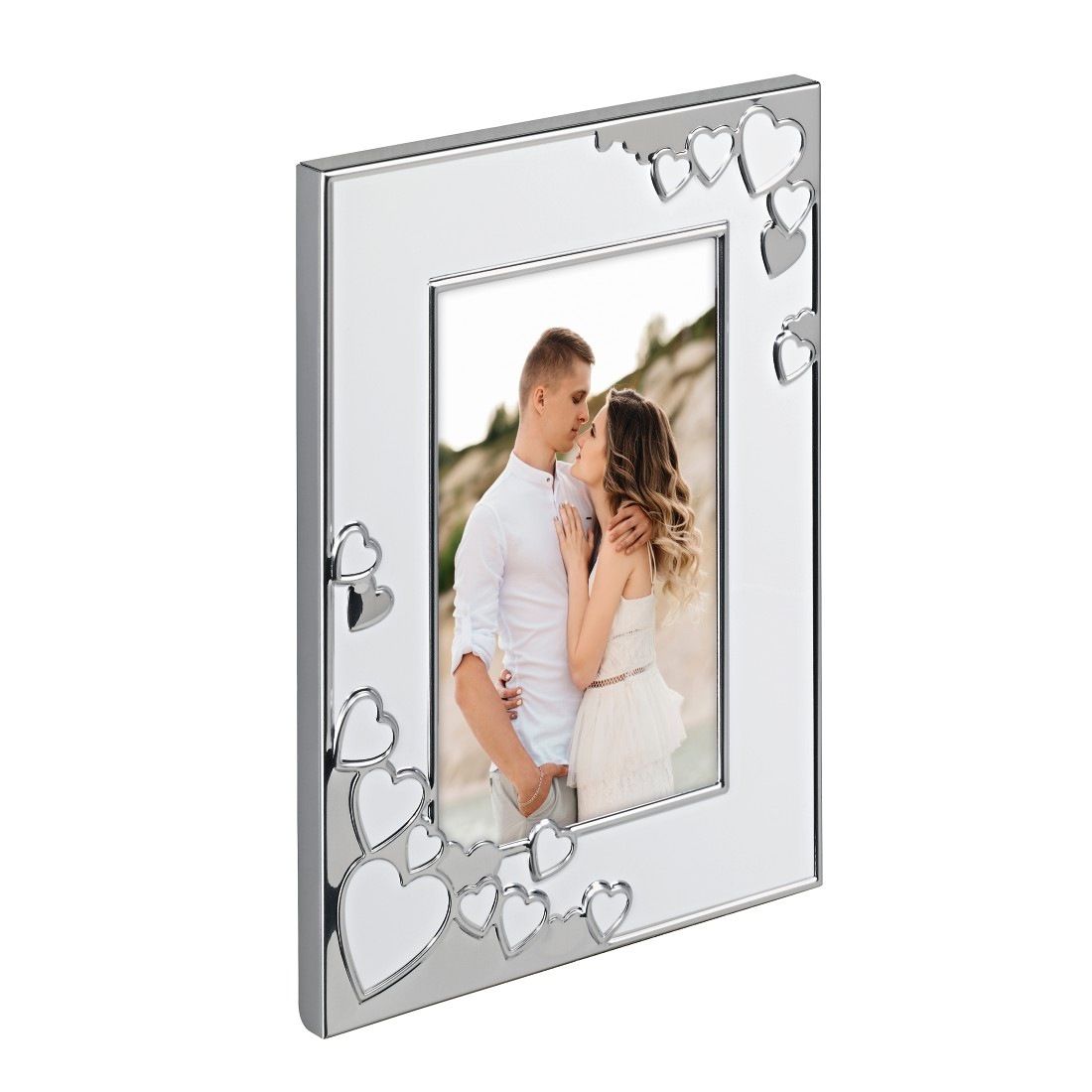 Hama Portraitrahmen »Bilderrahmen 10 x 15 cm für 1 Bild, zum Aufhängen und Stellen«, für 1 Bilder, Portraitrahmen, Herz, Aluminium