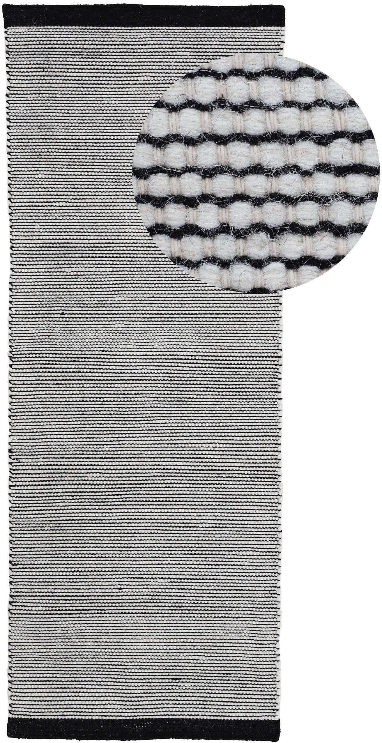 carpetfine Wollteppich "Mona, auch als Läufer" rechteckig 5 mm Höhe 80% Wolle, Wendeteppich aus Wolle/Baumwolle, Wohnzimmer