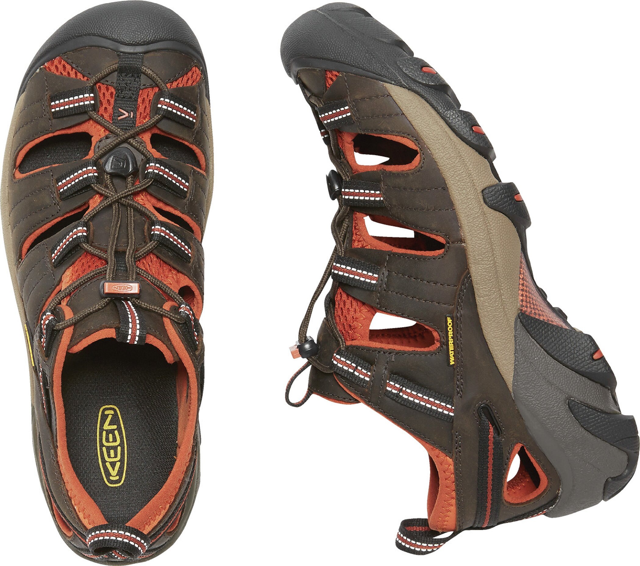 Sandale KEEN "ARROYO II", Herren, Gr. 43, grün (schwarz olive, bombay braun), Leder, Schuhe Sandale 3