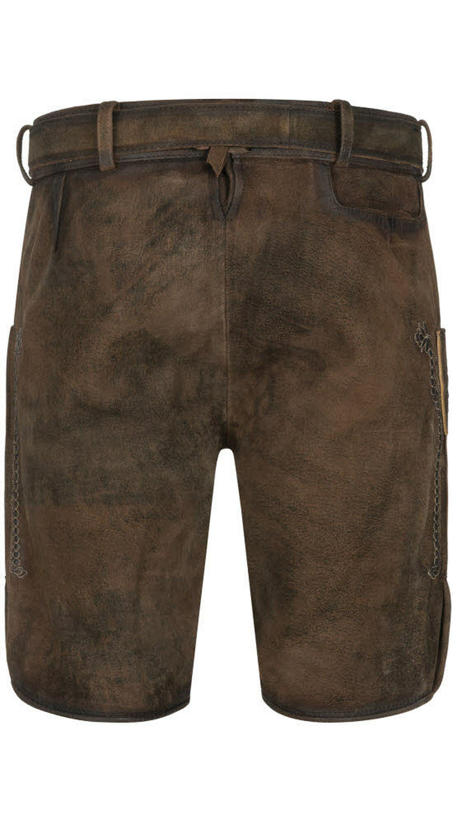 Nübler Trachtenlederhose »Lederhosen kurz Latz Luther«