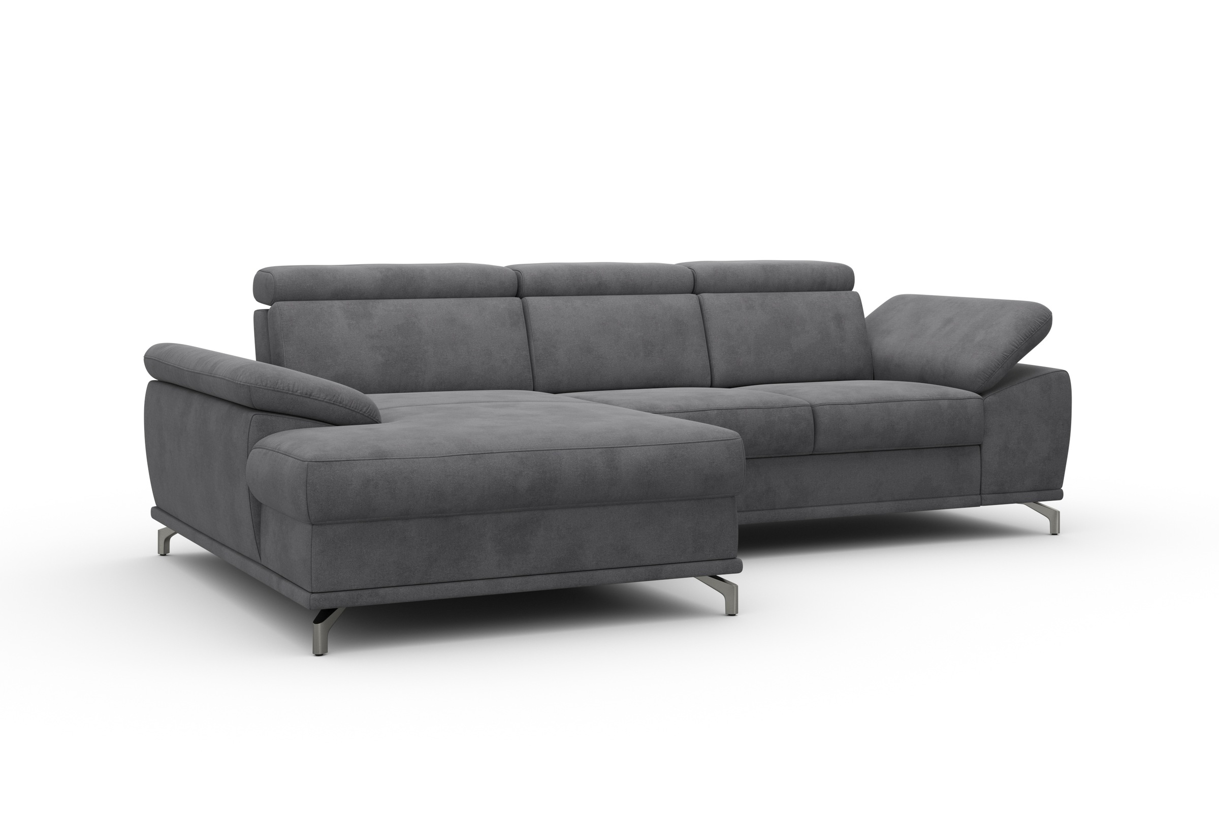 sit&more Ecksofa »Cabrio L-Form, mit Sitztiefenverstellung, Arm- und Kopfteilverstellung«, 2 Nierenkissen, Federkern, optional Bettfunktion und Stauraum