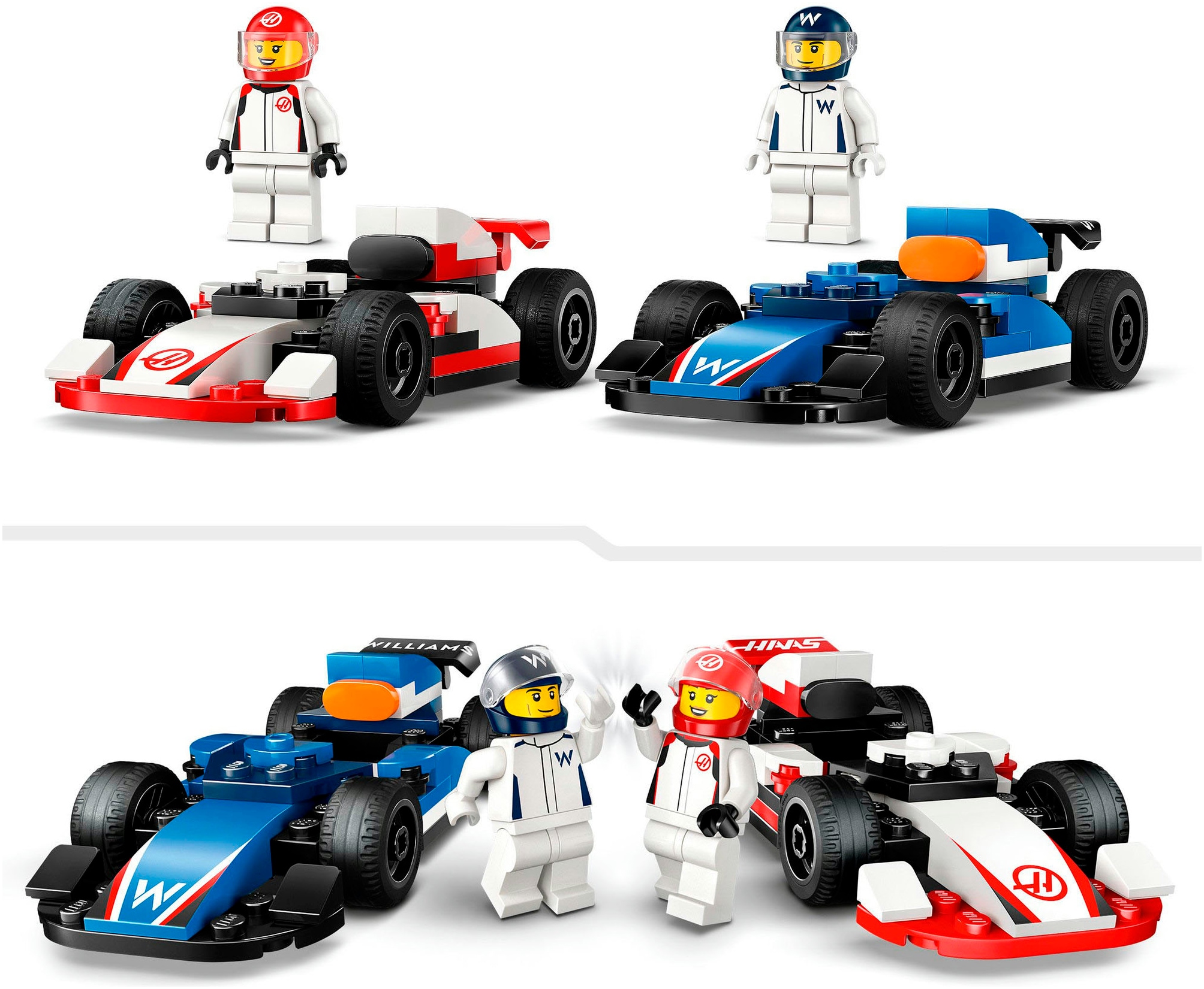 LEGO® Konstruktionsspielsteine »F1® Williams Racing und Haas F1® Rennautos (60464), LEGO City«, (92 St.), Made in Europe