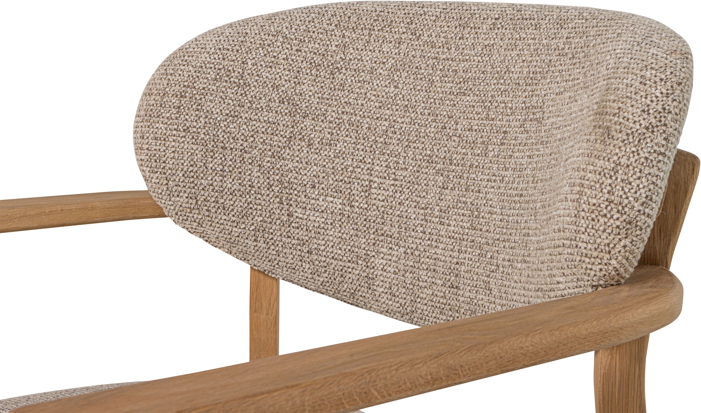 WOOOD Loungesessel »Udar mit Eichenholzgestell und More-Melange-Bezug, B68 x T75 x H76 cm« Sehr hohe Verschleißfestigkeit, Armlehnen integriert, Tragkraft 120 kg