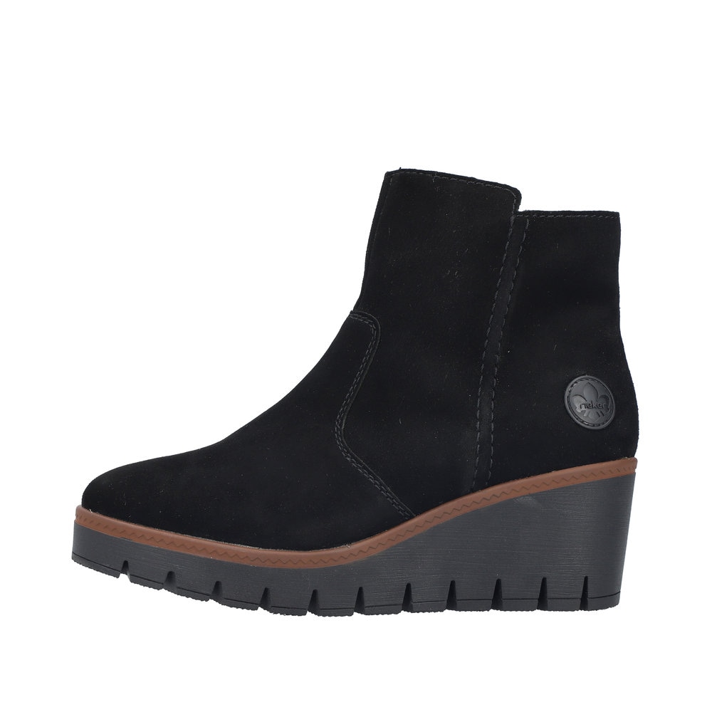 Rieker Winterstiefelette, Keilboots, Basic-Stiefelette mit Innenreißverschluss, schmale Form