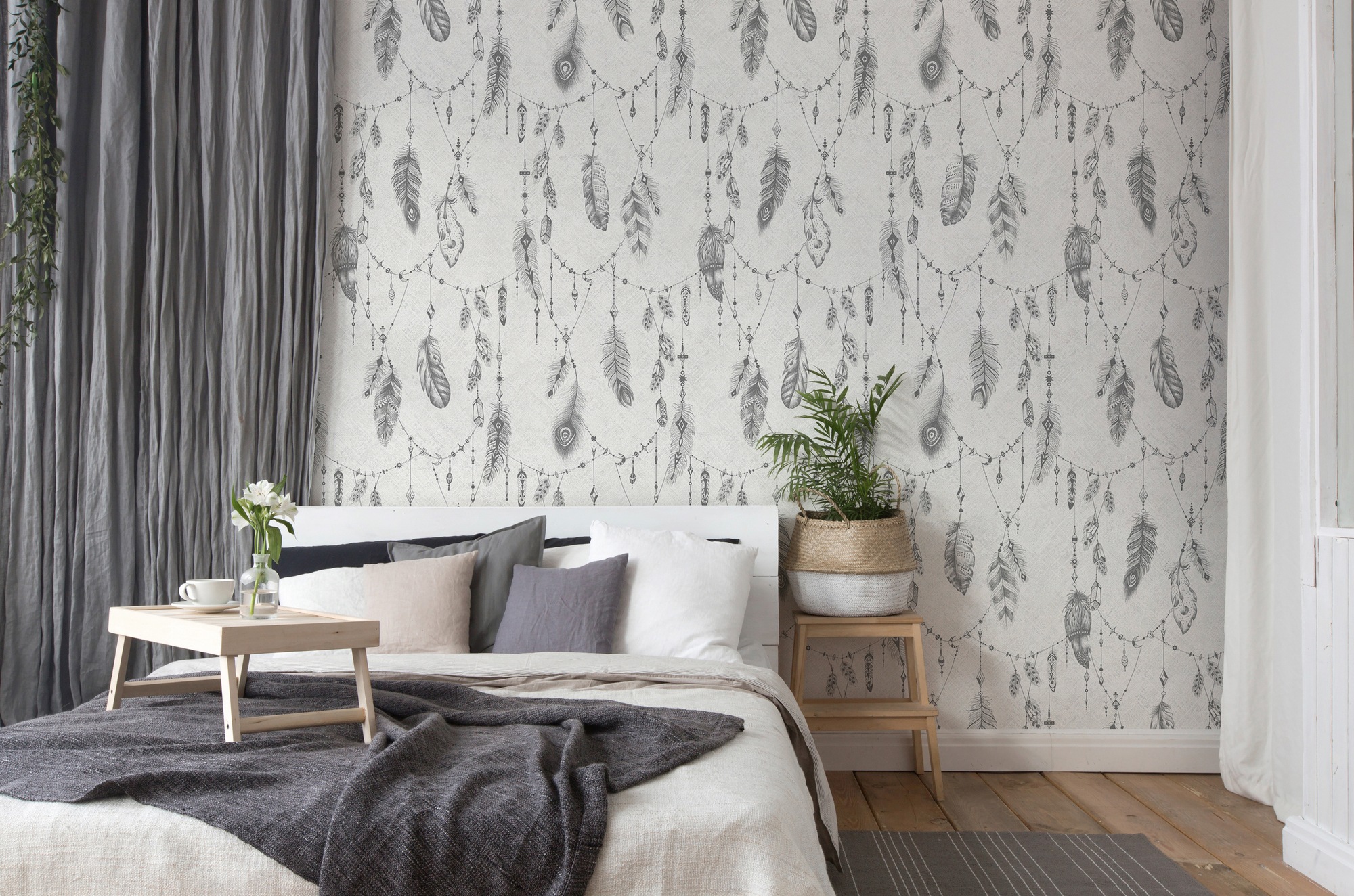Architects Paper Fototapete »Atelier 47 Boho Feather 2«, mehrfarbig, Vlies, Wand, Schräge, Decke
