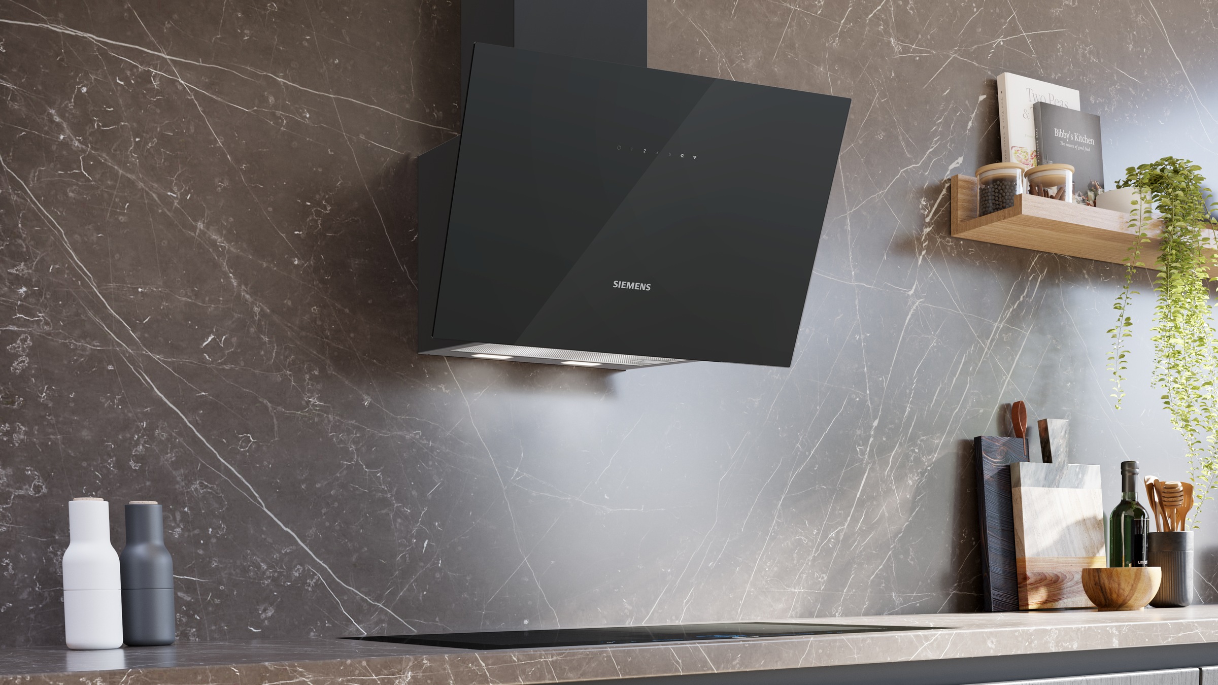 SIEMENS Kopffreihaube »LC67KCN61« Serie iQ500 Automatische Abstimmung von Dunstabzug und Kochfeld + LED-Beleuchtung