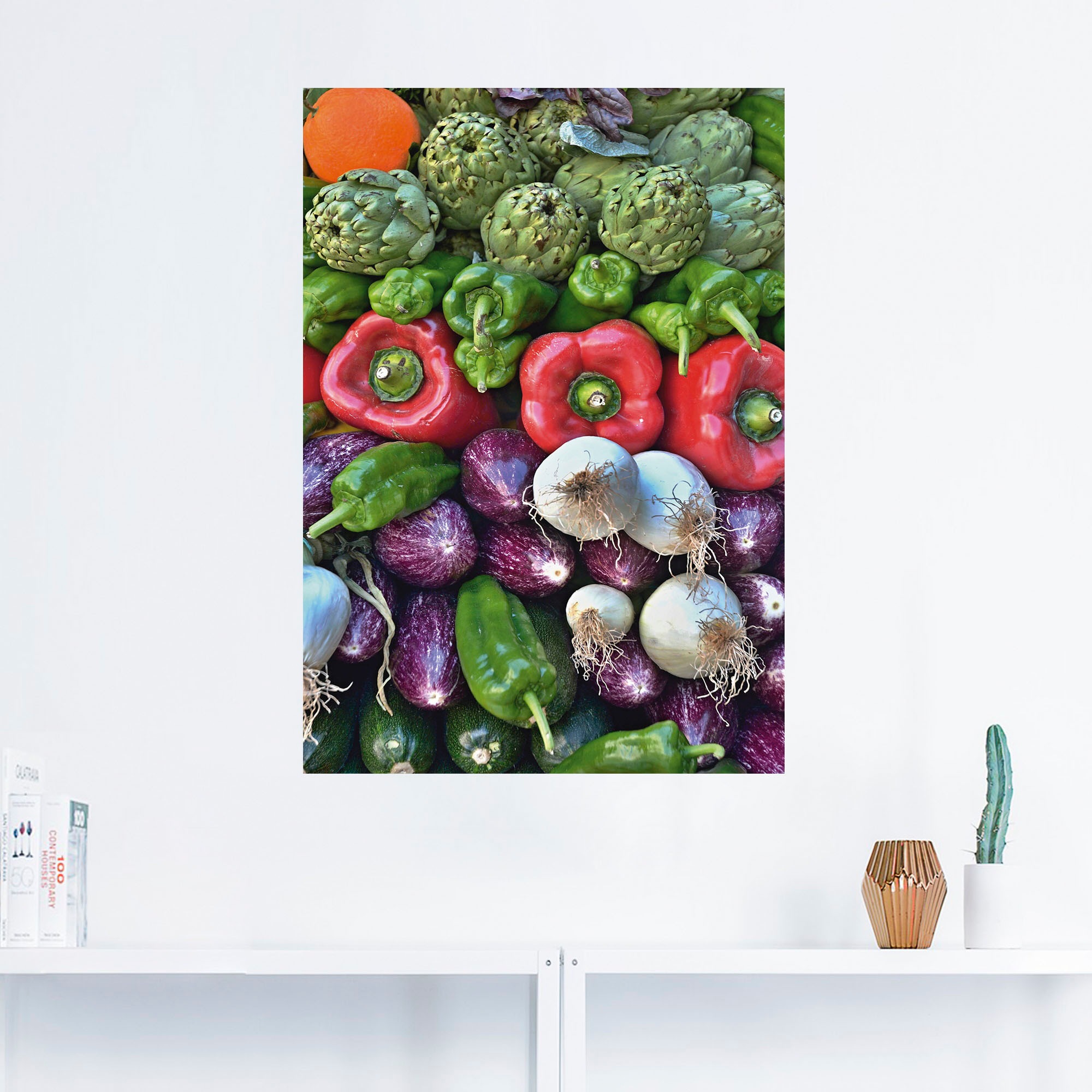 Black Friday Artland Wandbild »Gemischtes Gemüse vom Markt«, Lebensmittel, (1  St.), als Alubild, Leinwandbild, Wandaufkleber oder Poster in versch. Größen  | BAUR