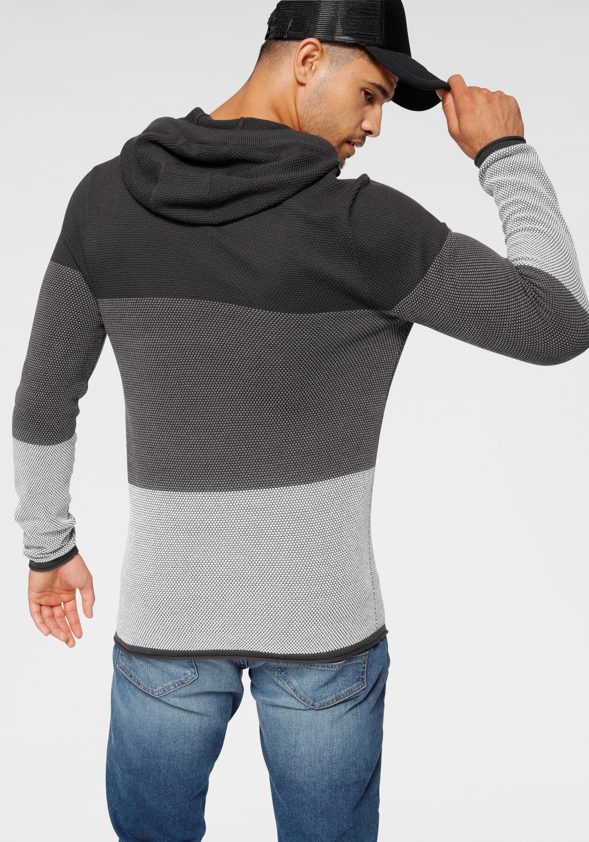 Bruno Banani Kapuzenpullover, im trendigen Waffel-Look günstig online kaufen