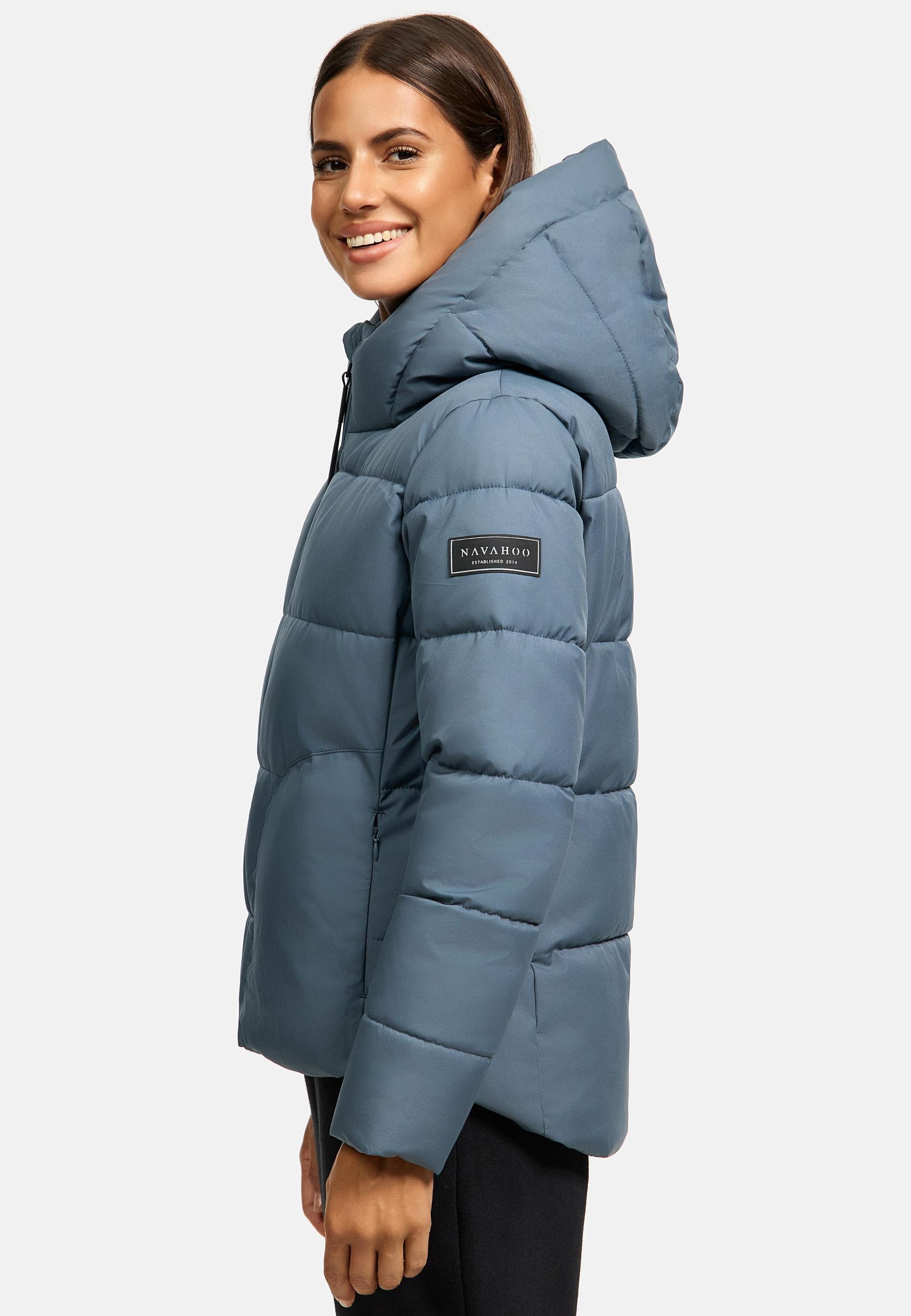 Navahoo Steppjacke »Lachperle XIV«, mit Kapuze, Kurze gesteppte Damen Winterjacke mit hohem Kragen und Kapuze