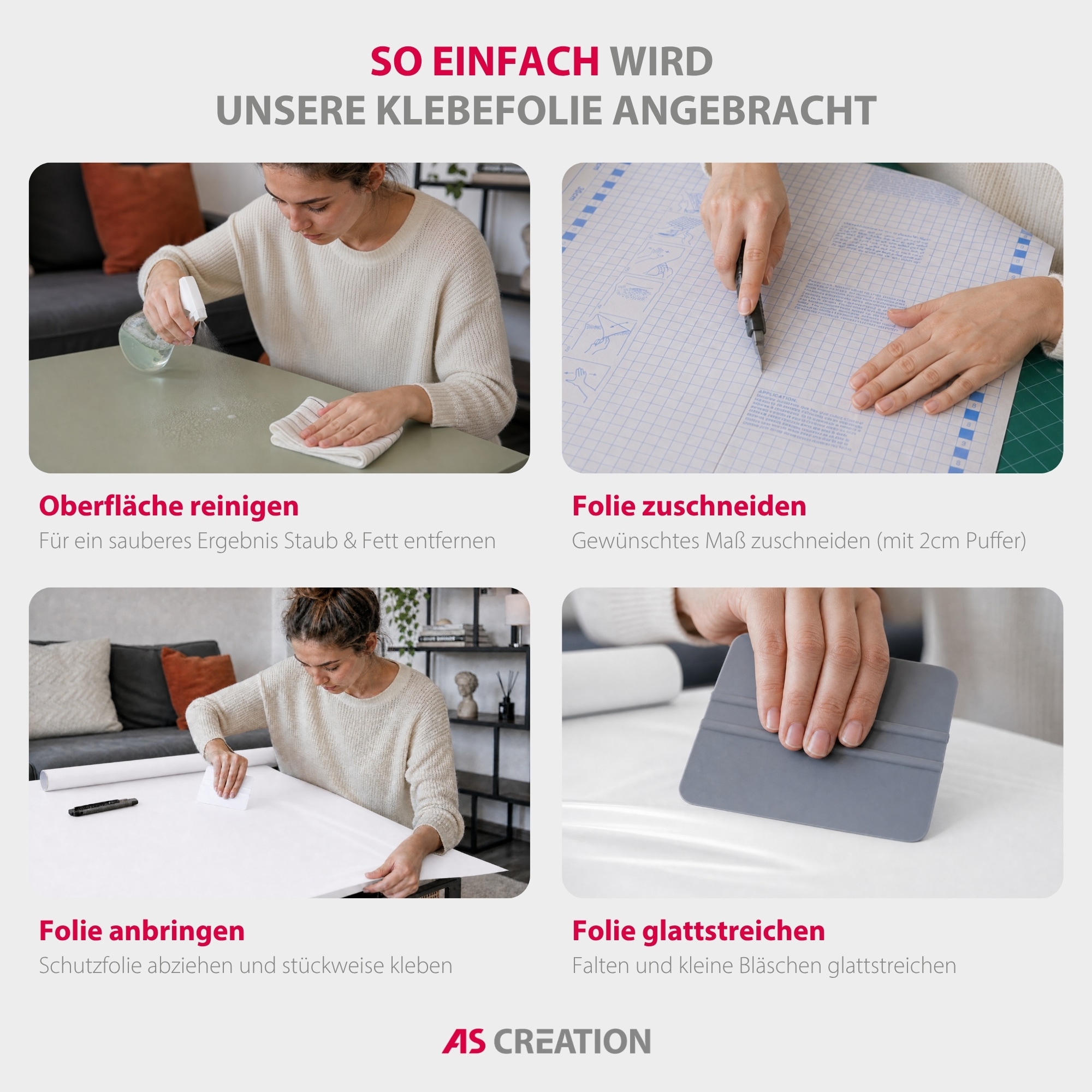 Architects Paper Möbelfolie »Architects Paper Möbelfolie Uni selbstklebend« Selbstklebende PVC-Folie in Uni-Optik mit Schneidraster