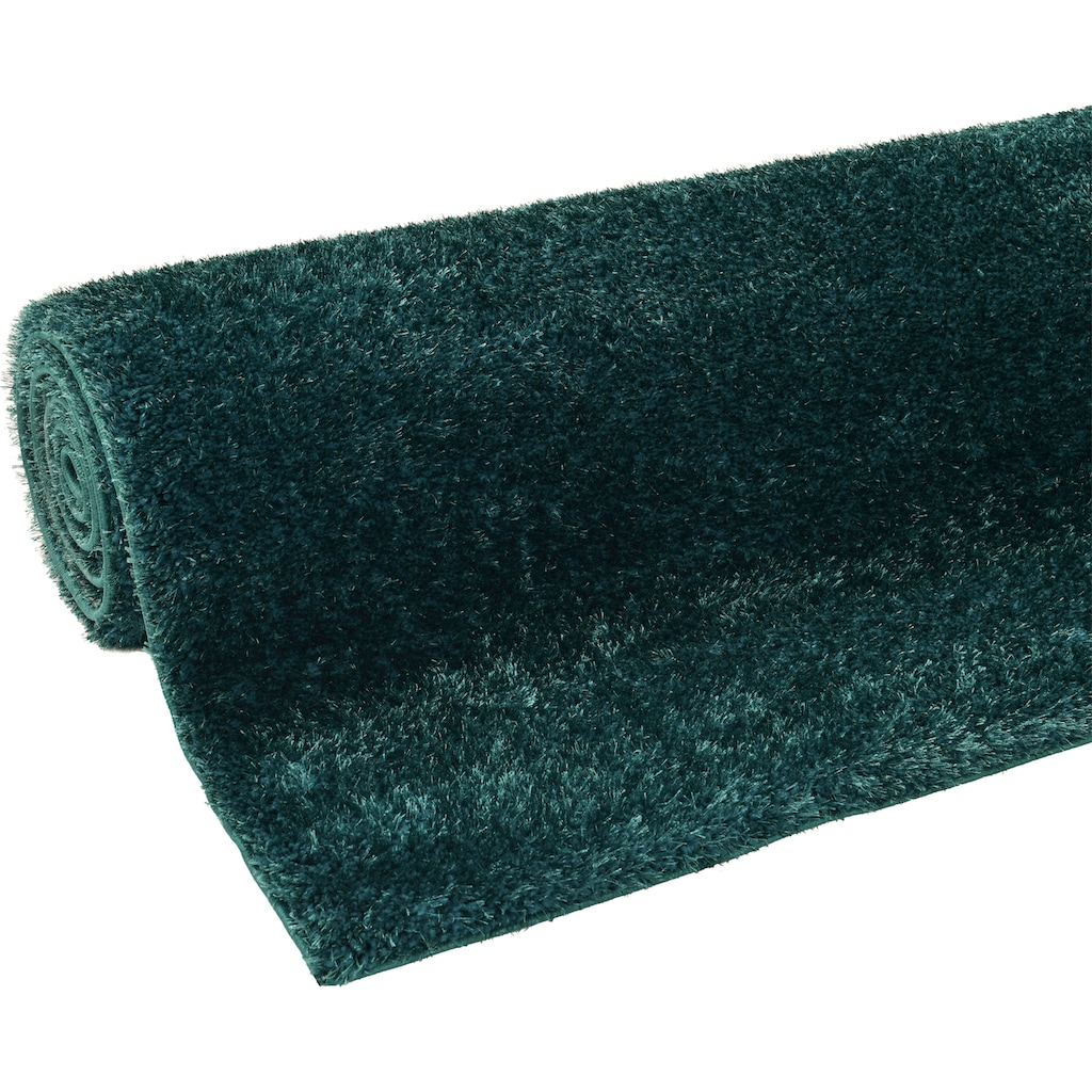 Home affaire Hochflor-Teppich »Malin«, rechteckig, Shaggy in Uni-Farben, einfarbig, leicht glänzend, besonders weich