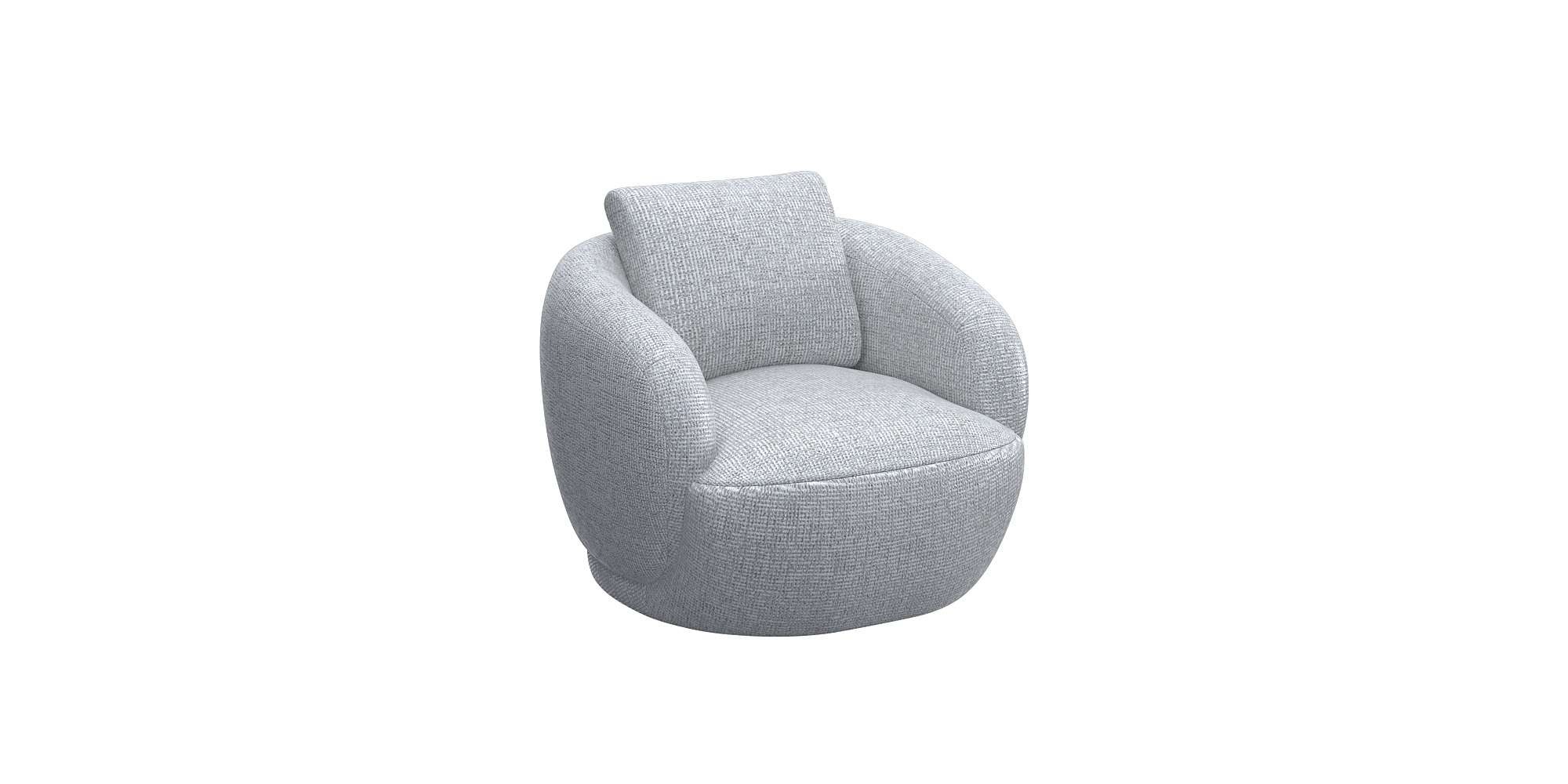 FLEXLUX Sessel »Torino, rund, drehbar, Einzelsofa, Polstersessel,«, Modernes, organisches Sessel-Design, Kaltschaum, Wellenunterfederung