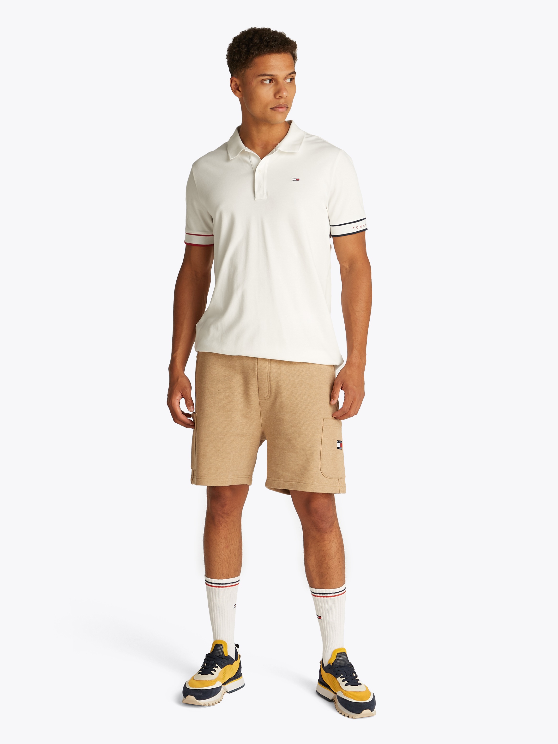Thumbnail - Tommy Jeans Plus Poloshirt "TJM SLIM FLAG CUFF POLO EXT" Große Größen