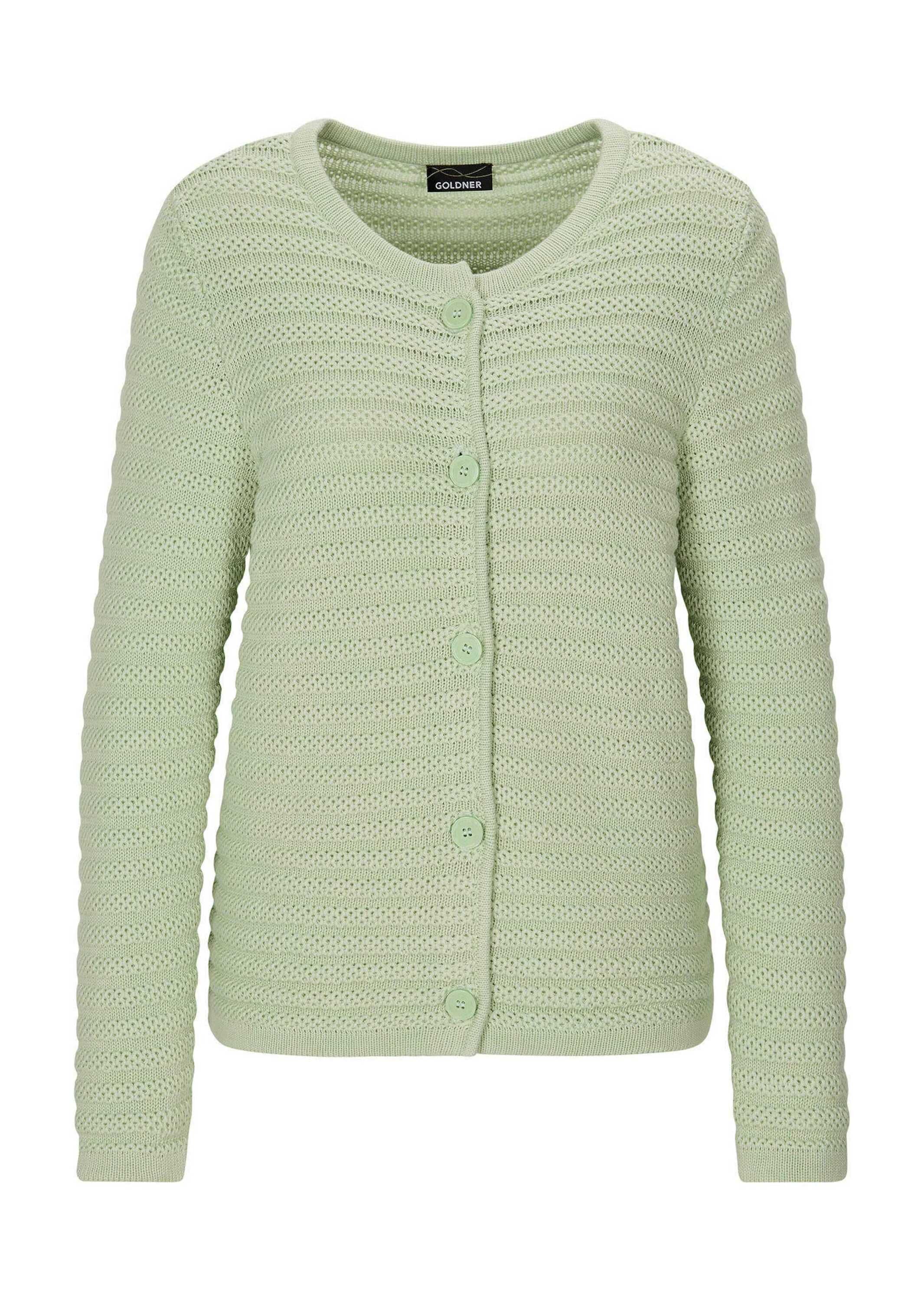 GOLDNER Strickjacke "Ajourjacke in Querrippen-Optik" modischer Strukturstri günstig online kaufen