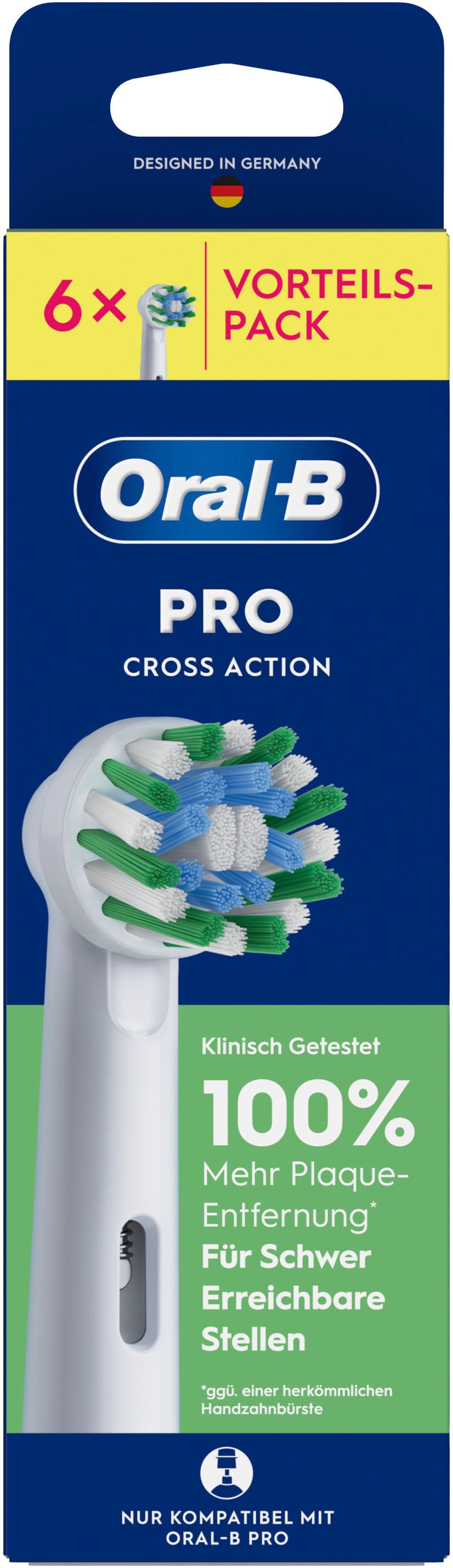 Oral-B Aufsteckbürsten »Pro CrossAction« Zahnreinigung mit innovativen X-förmigen Borsten